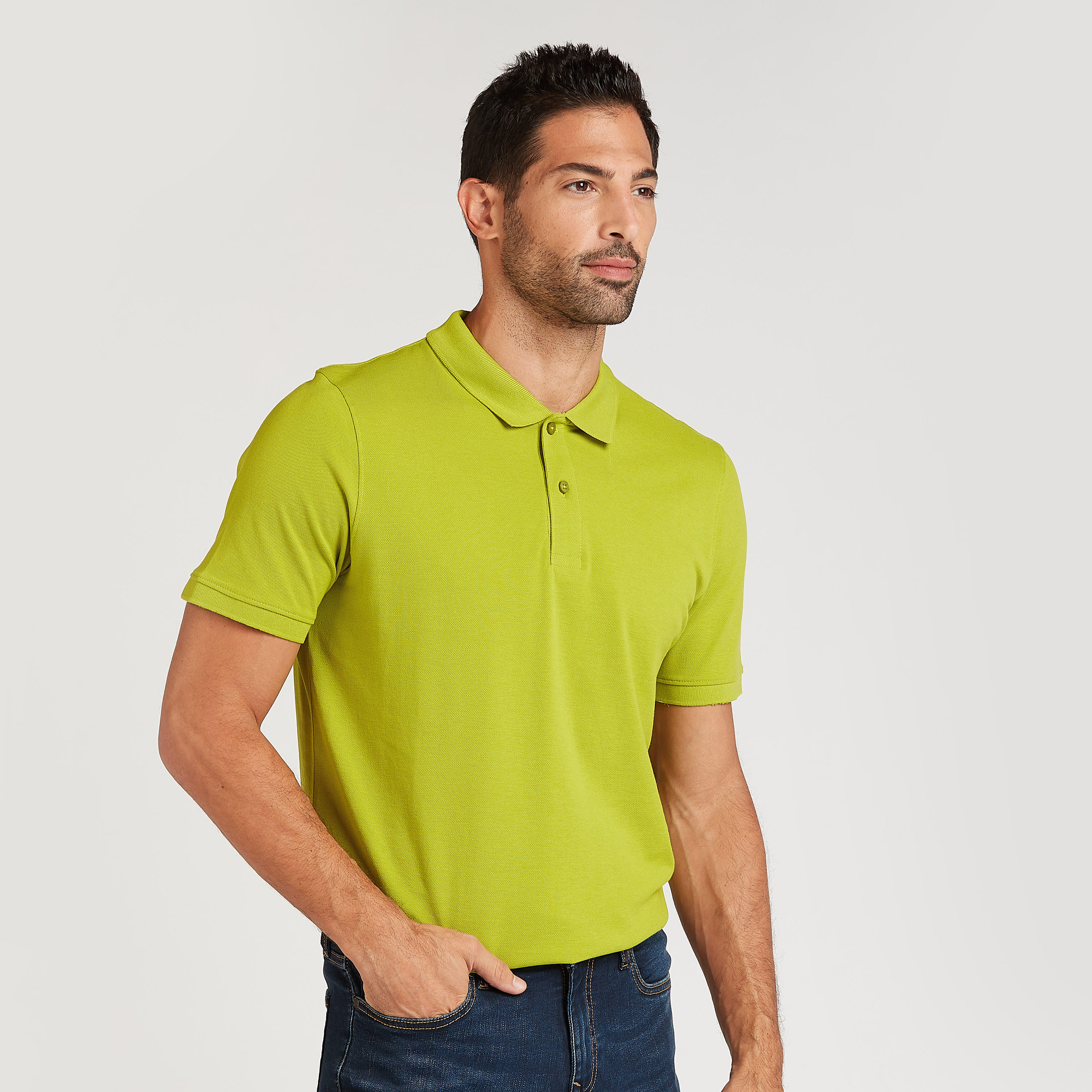 تيشيرت بولو مستدام بارز الملمس بأكمام قصيرة-men-clothing-tshirtsandpolos-polos-image-1