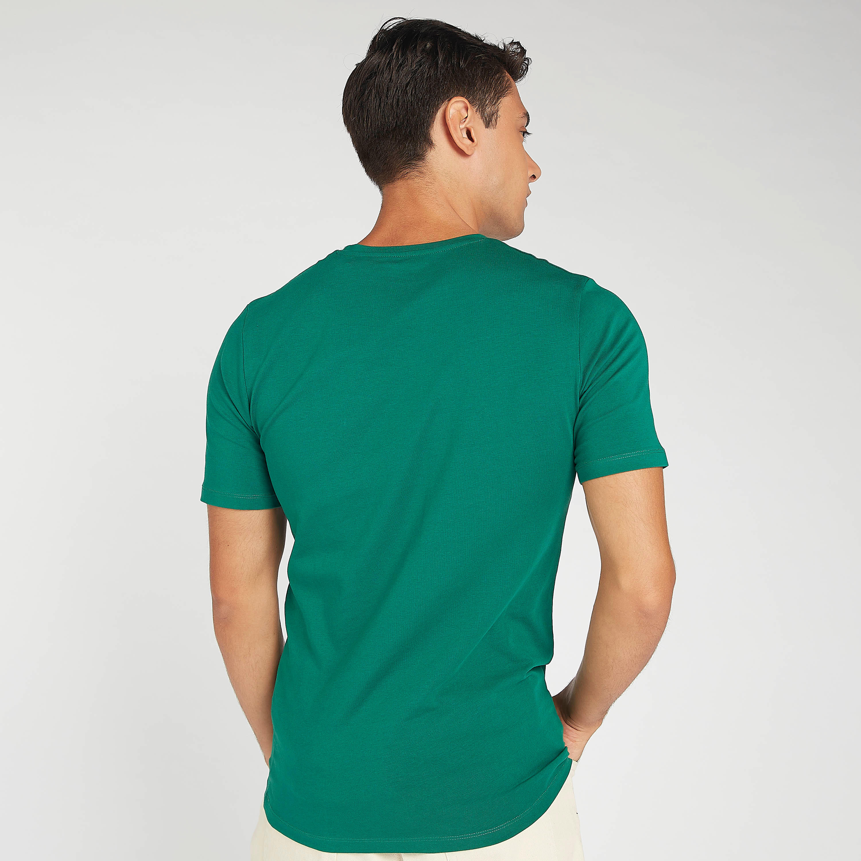 Solid Crew Neck T-shirt with Short Sleeves-men-clothing-tshirtsandpolos-tshirts-image-4