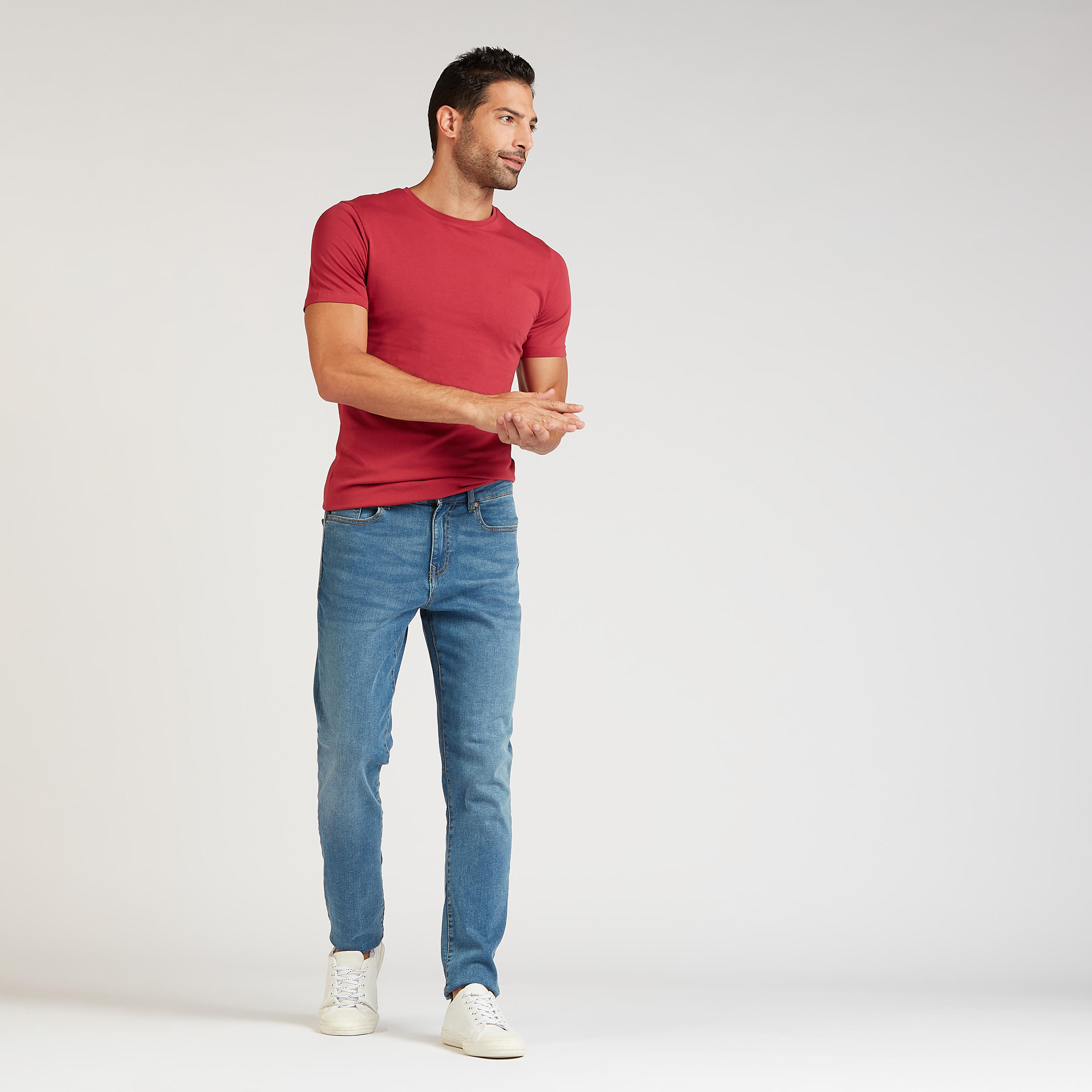 تيشيرت مستدام سادة بياقة ضيّقة وأكمام قصيرة-men-clothing-tshirtsandpolos-tshirts-image-4