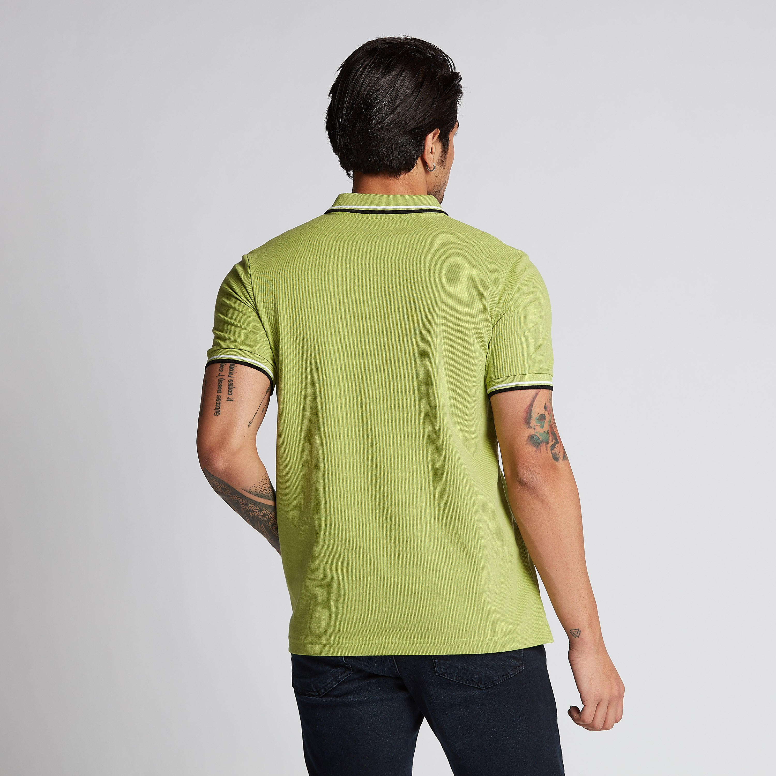 Textured Polo T-shirt with Short Sleeves-men-clothing-tshirtsandpolos-polos-image-4