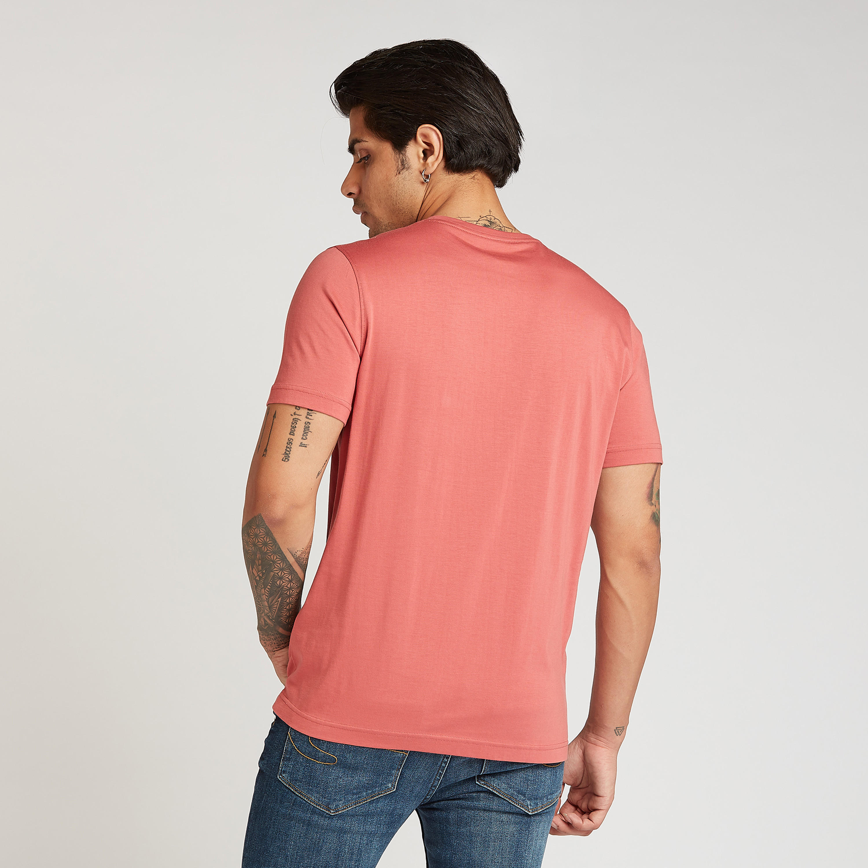 Sustainable Slim Fit Typographic Print T-shirt with Crew Neck-men-clothing-tshirtsandpolos-tshirts-image-4