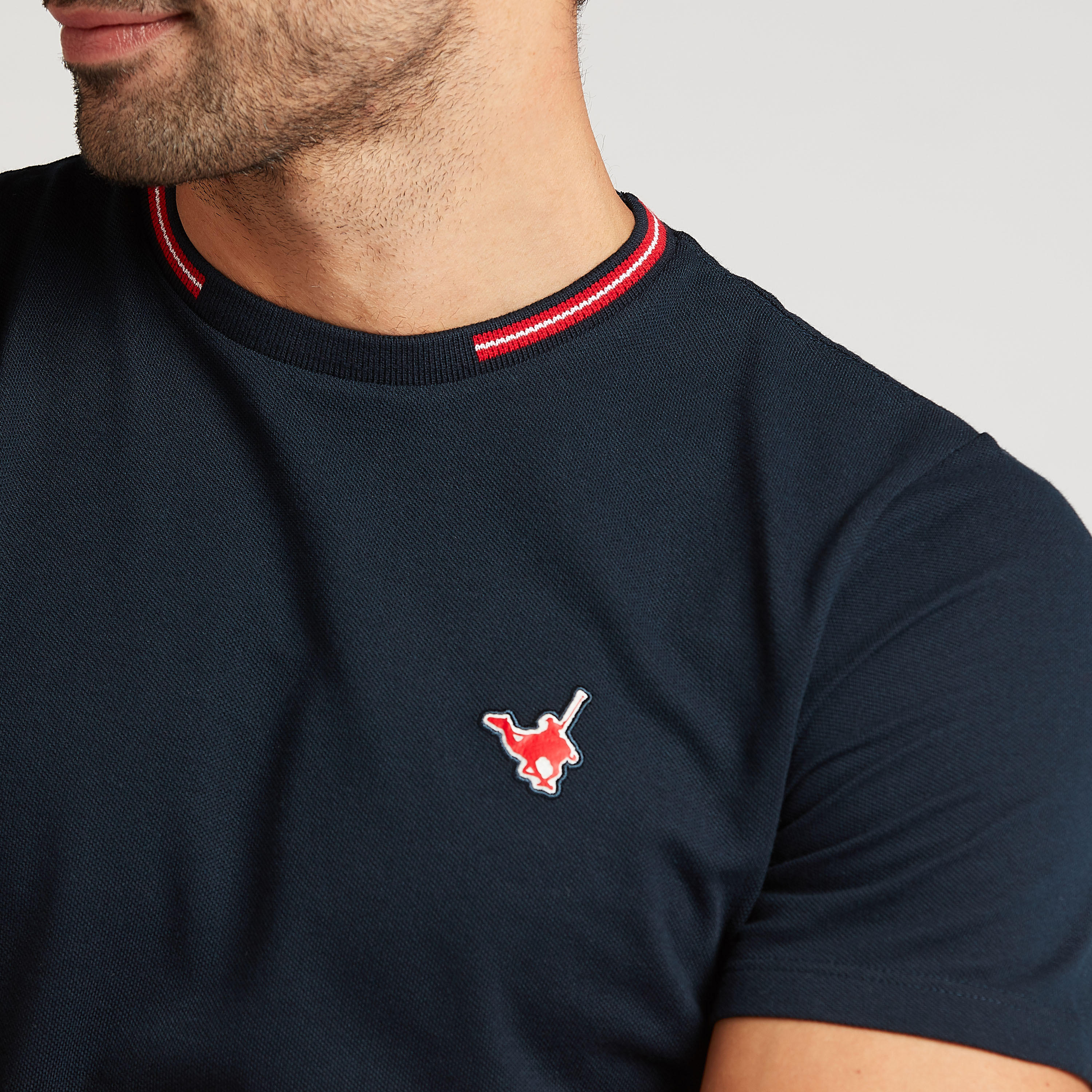 Sustainable Slim Fit Solid T-shirt with Crew Neck and Short Sleeves-men-clothing-tshirtsandpolos-tshirts-image-3