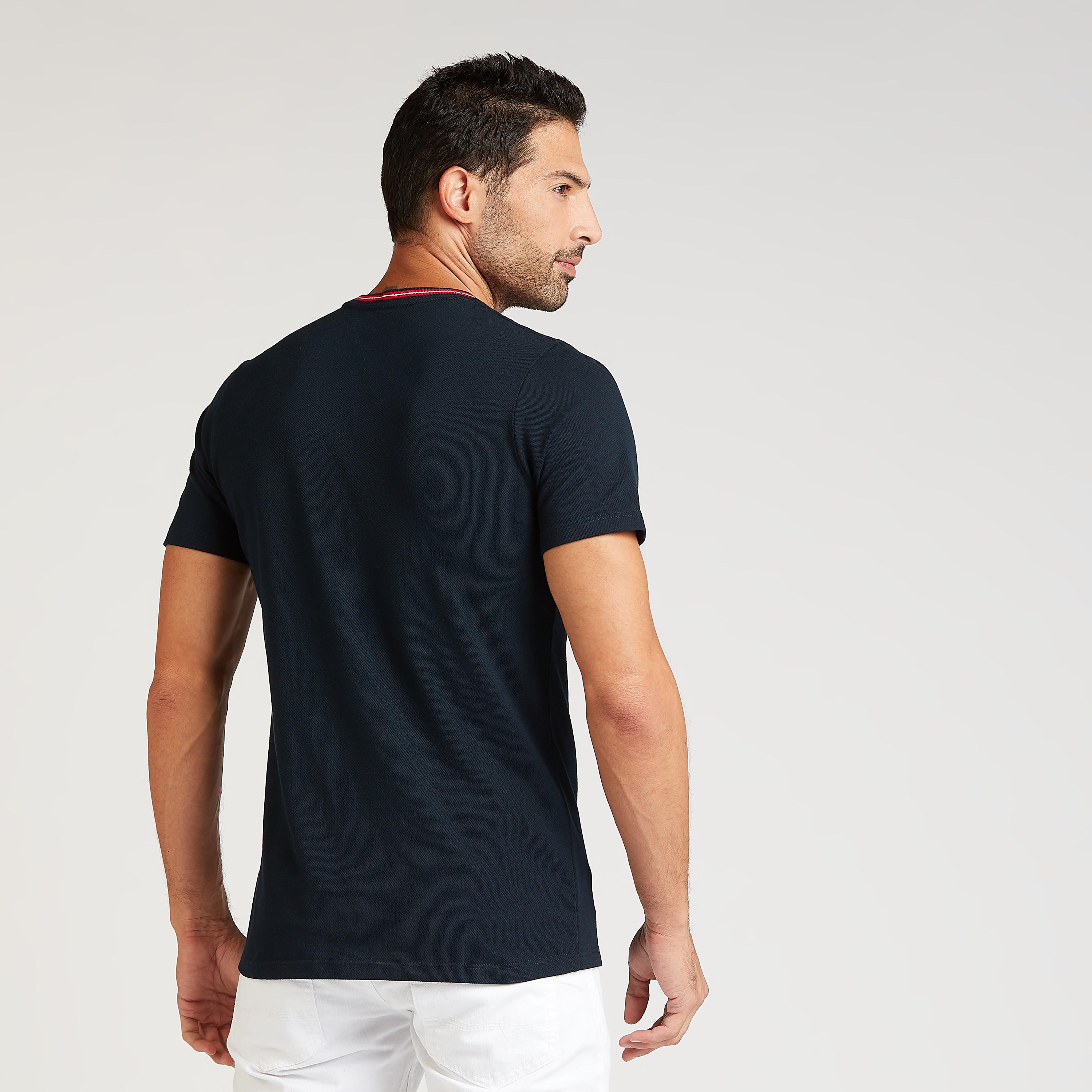 Sustainable Slim Fit Solid T-shirt with Crew Neck and Short Sleeves-men-clothing-tshirtsandpolos-tshirts-image-4