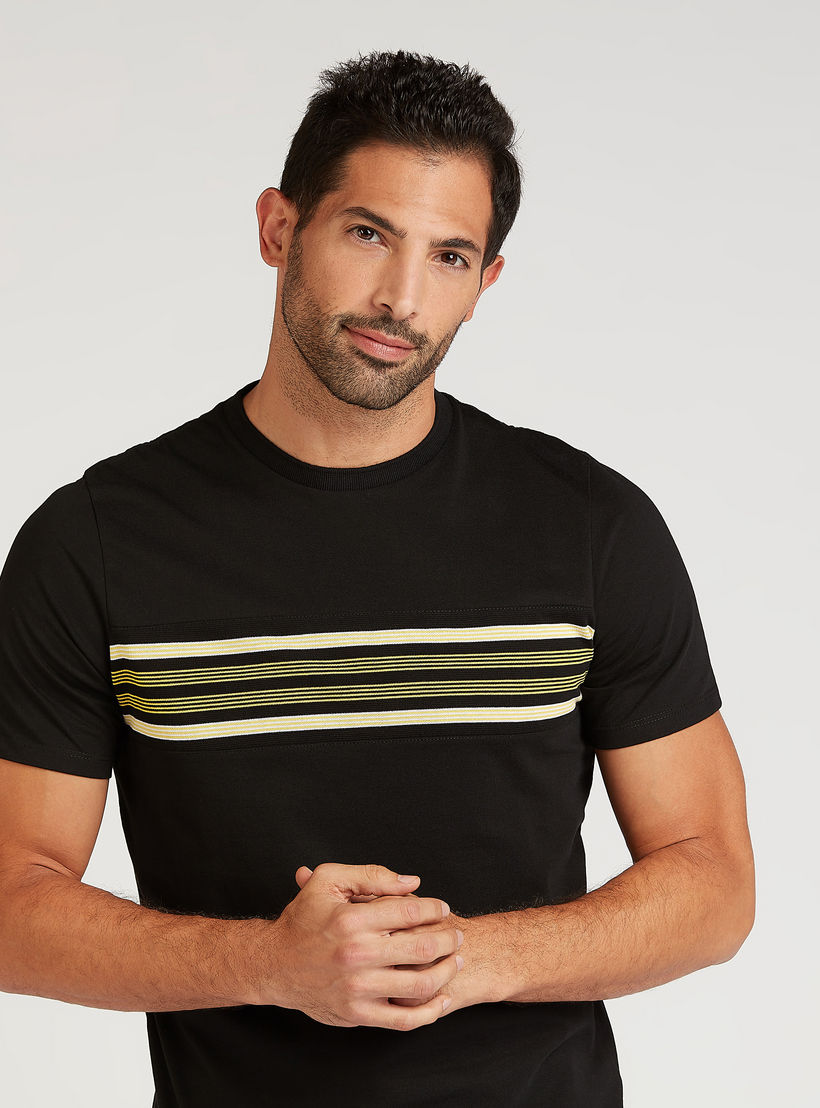 تيشيرت مستدام مخطط سليم بياقة ضيقة-men-clothing-tshirtsandpolos-tshirts-image-3