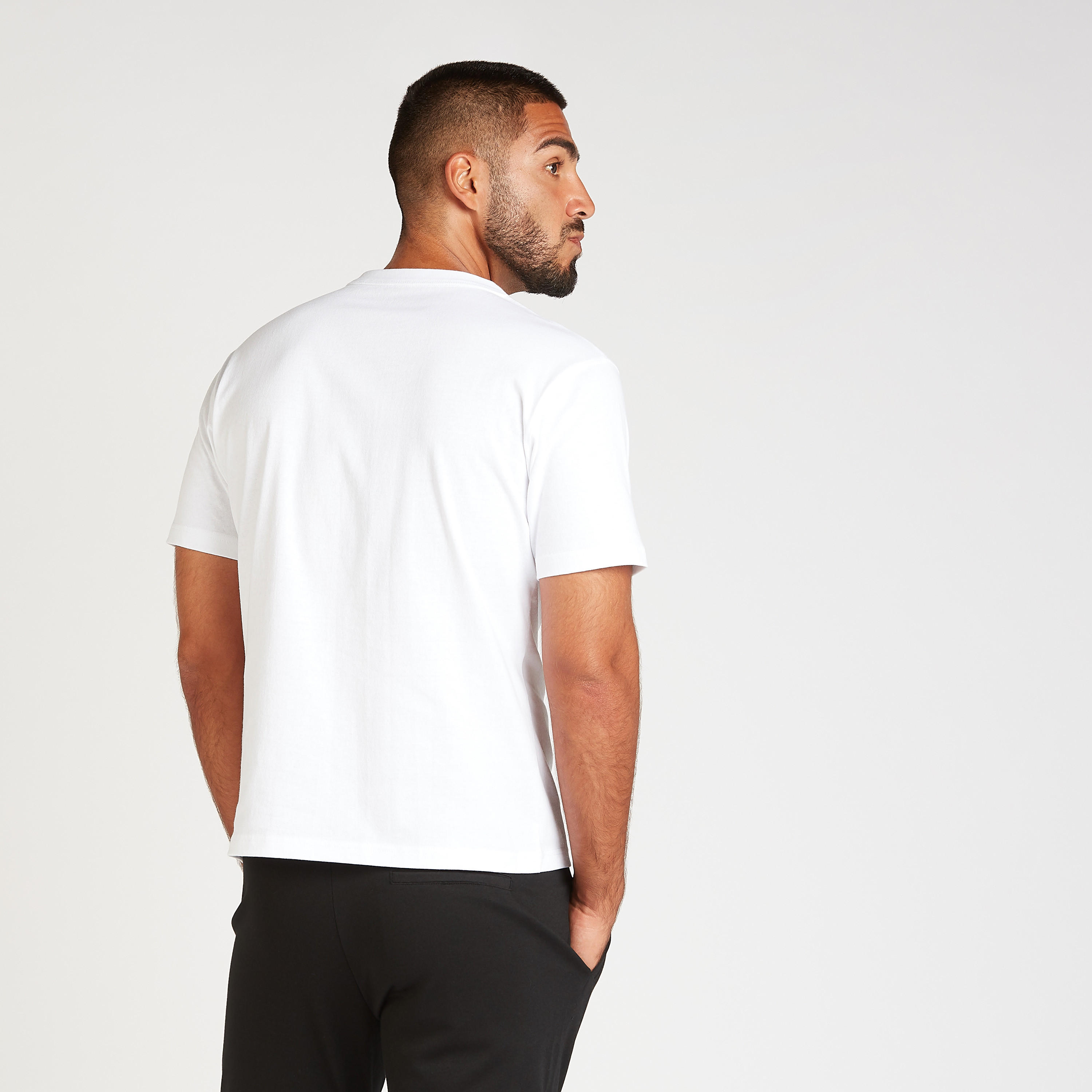 تيشيرت سادة سليم بياقة ضيّقة وأكمام قصيرة-men-clothing-tshirtsandpolos-tshirts-image-2