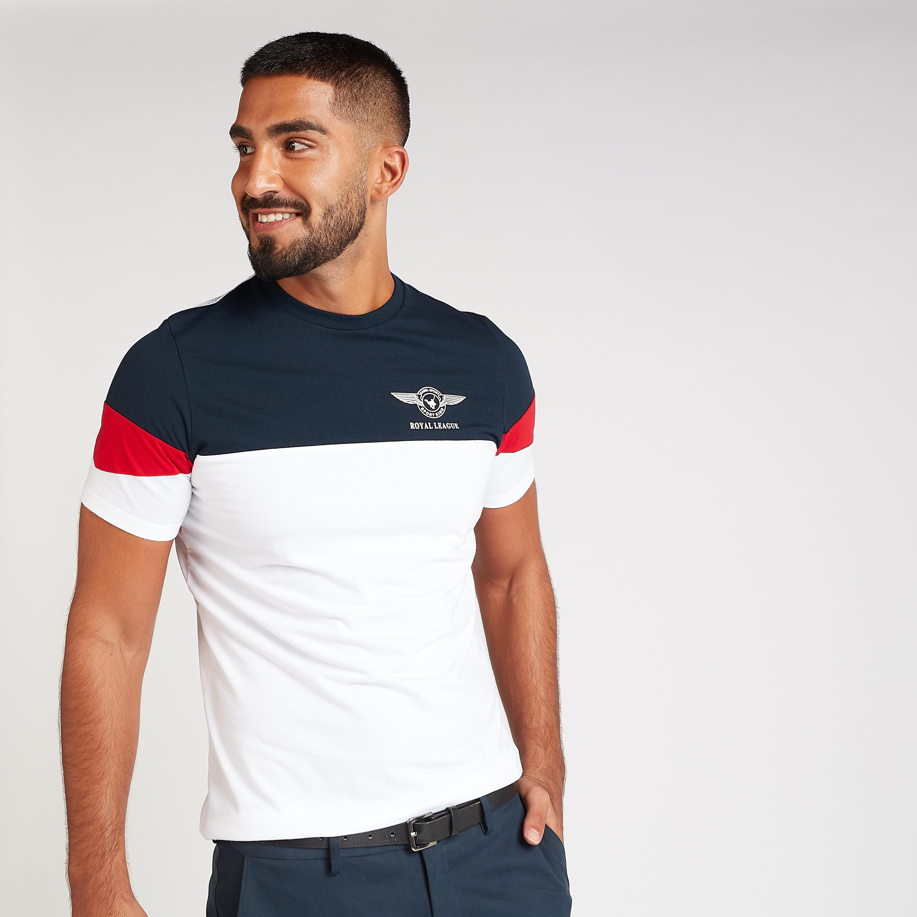 تيشيرت مستدام بقصة سليم وياقة ضيقة وأكمام قصيرة وطبعات-men-clothing-tshirtsandpolos-tshirts-image-1