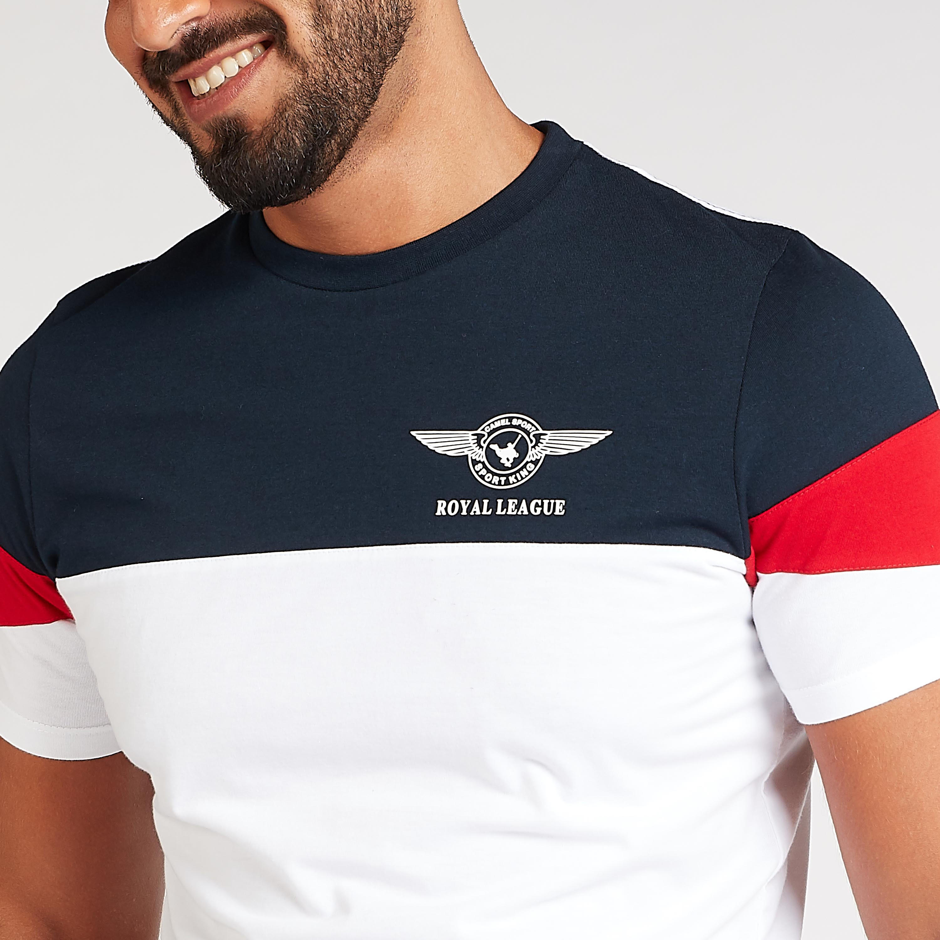 تيشيرت مستدام بقصة سليم وياقة ضيقة وأكمام قصيرة وطبعات-men-clothing-tshirtsandpolos-tshirts-image-3