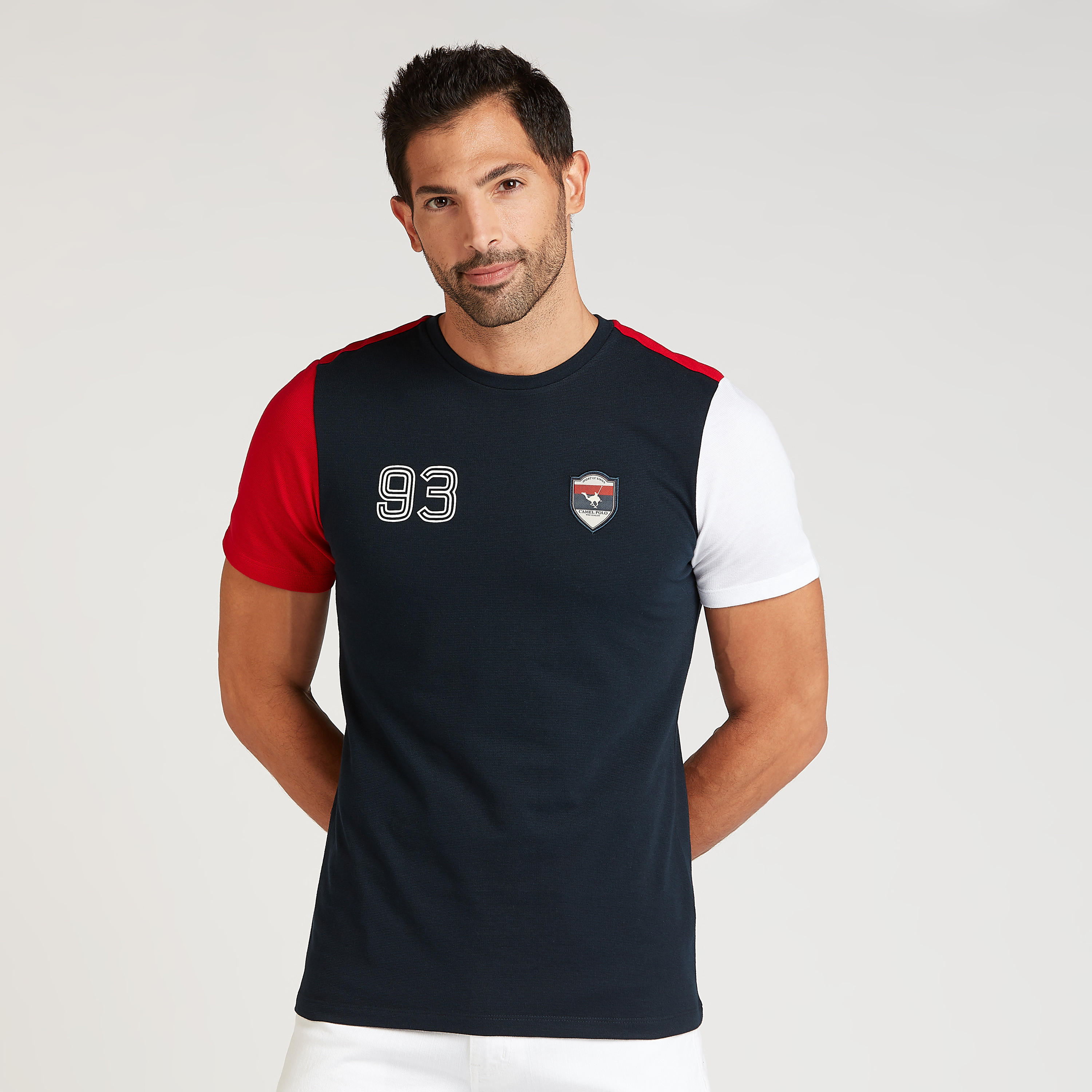 تيشيرت مستدام بقصة سليم وياقة ضيقة وأكمام قصيرة وطبعات-men-clothing-tshirtsandpolos-tshirts-image-1