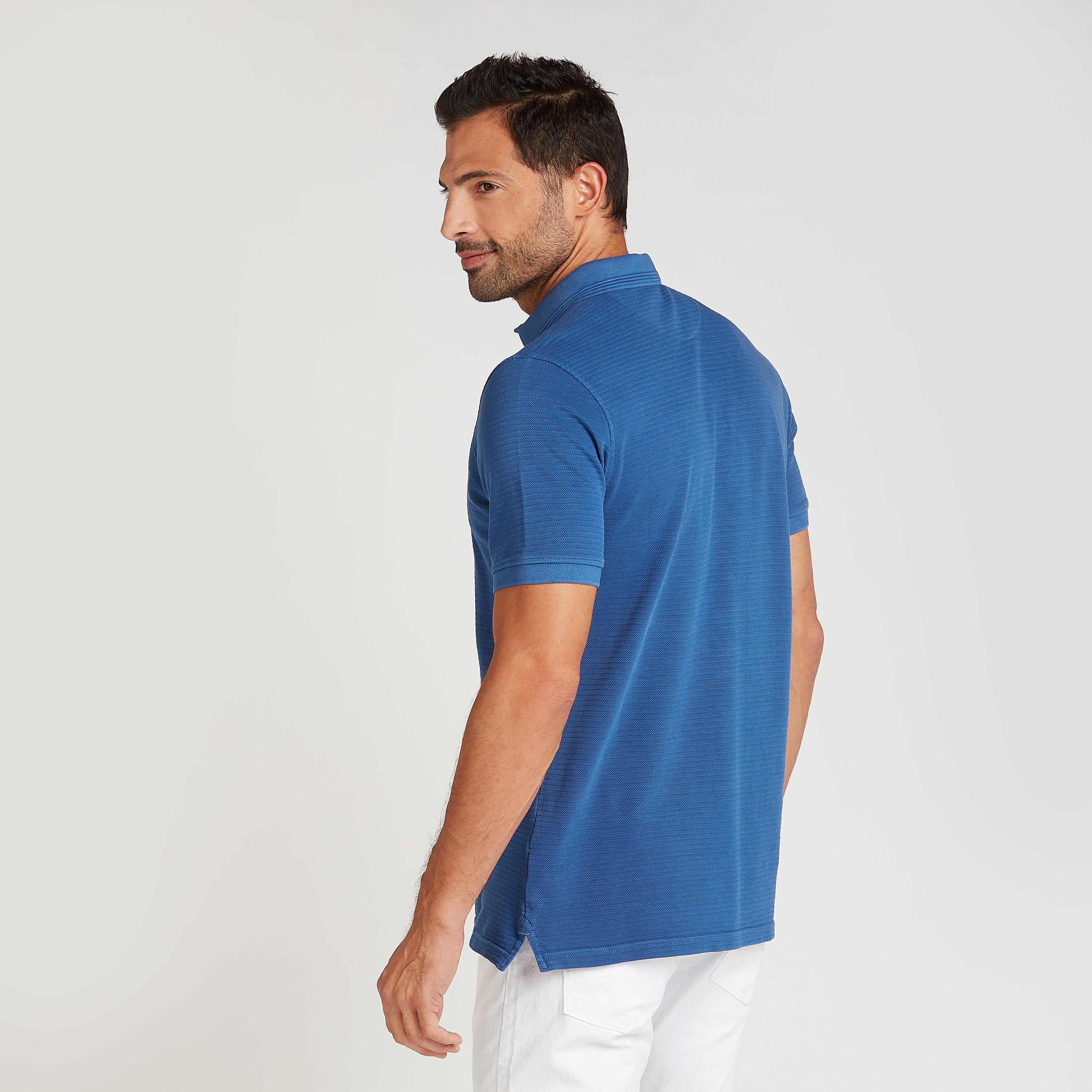 تيشيرت مستدام سليم بولو بارز الملمس بأكمام قصيرة-men-clothing-tshirtsandpolos-polos-image-4