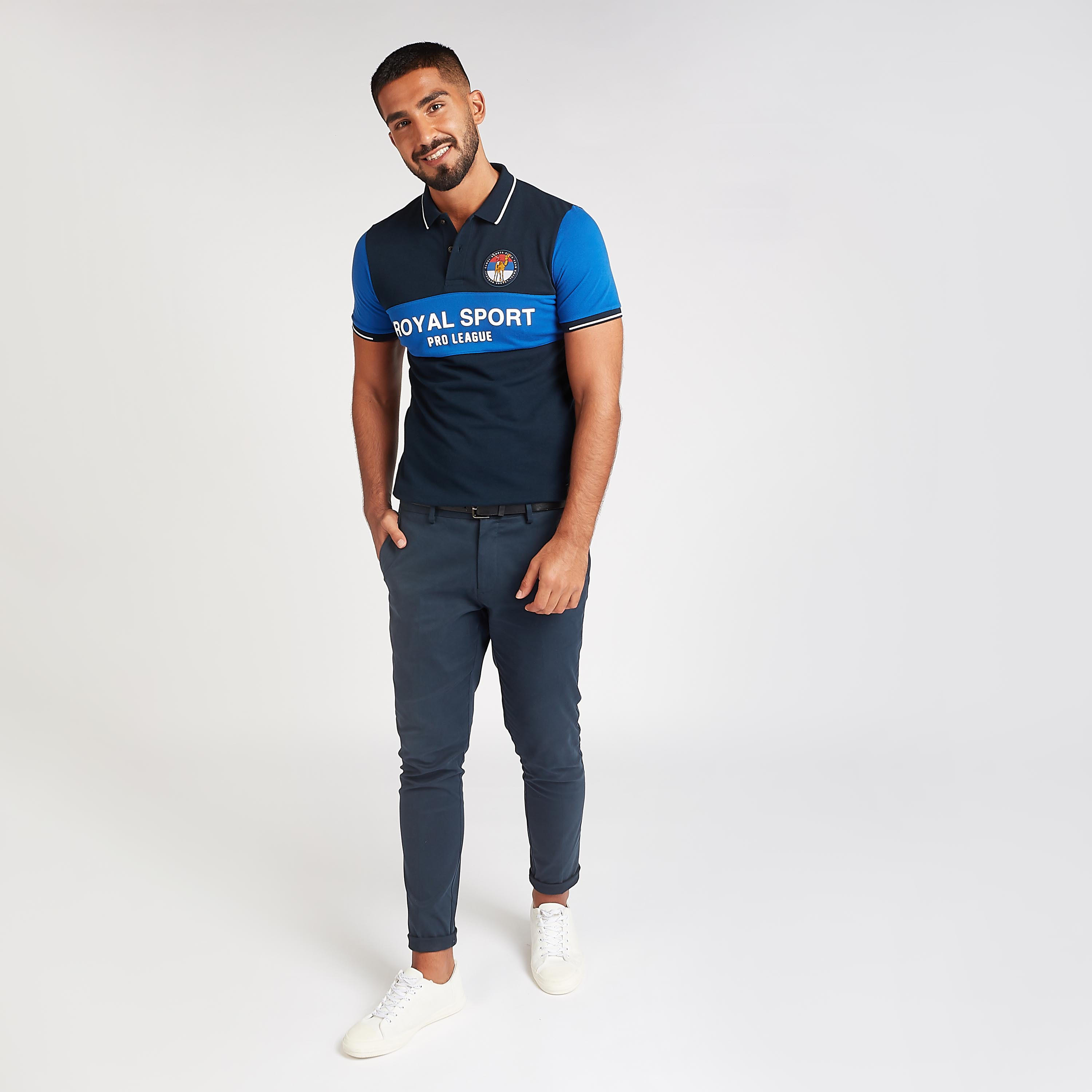 تيشيرت بولو بقصة سليم بارز الملمس بأكمام قصيرة-men-clothing-tshirtsandpolos-polos-image-2