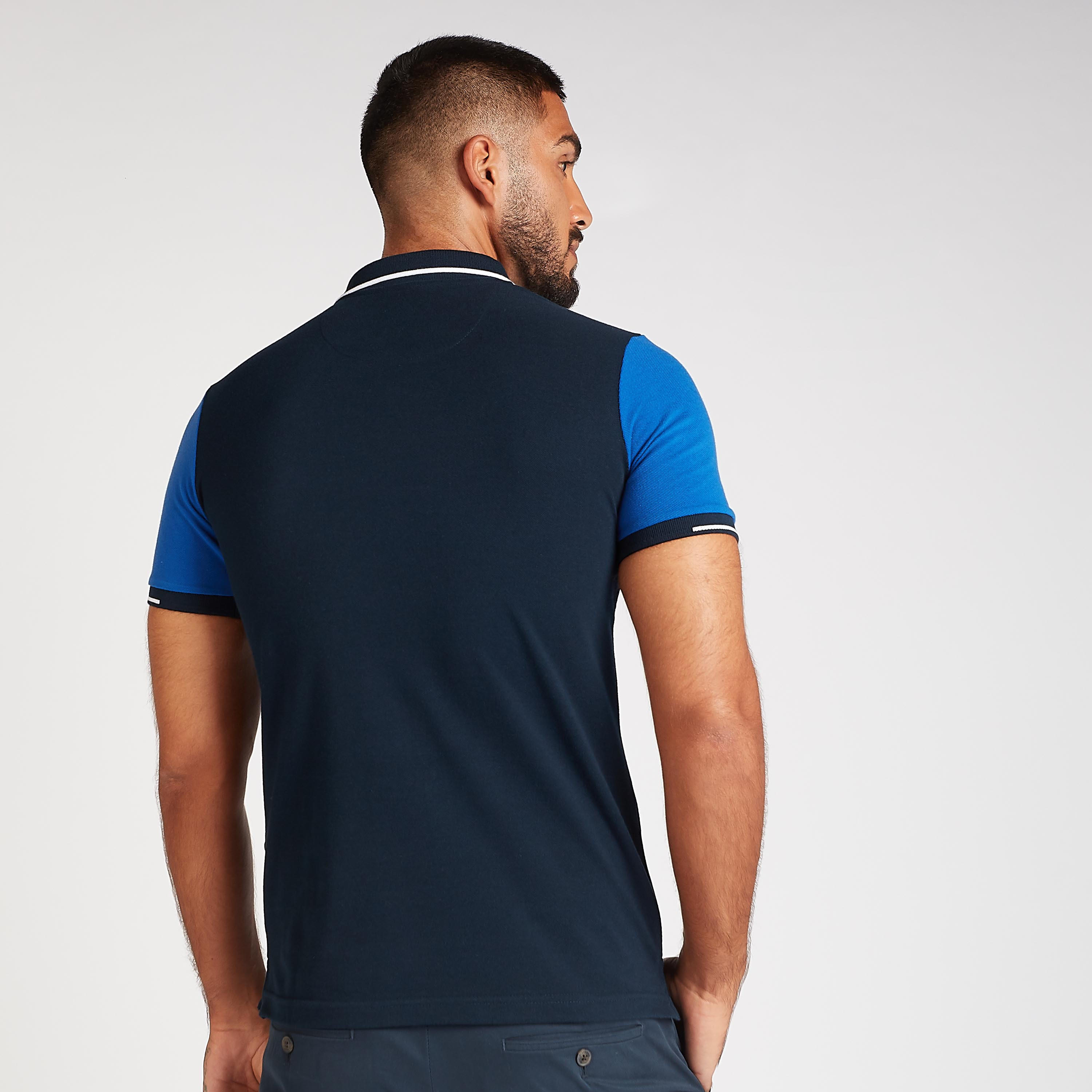 تيشيرت بولو بقصة سليم بارز الملمس بأكمام قصيرة-men-clothing-tshirtsandpolos-polos-image-1