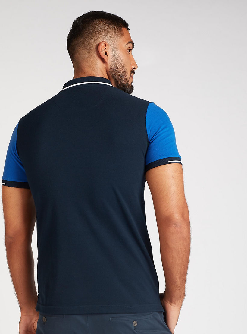تيشيرت بولو بقصة سليم بارز الملمس بأكمام قصيرة-men-clothing-tshirtsandpolos-polos-image-1