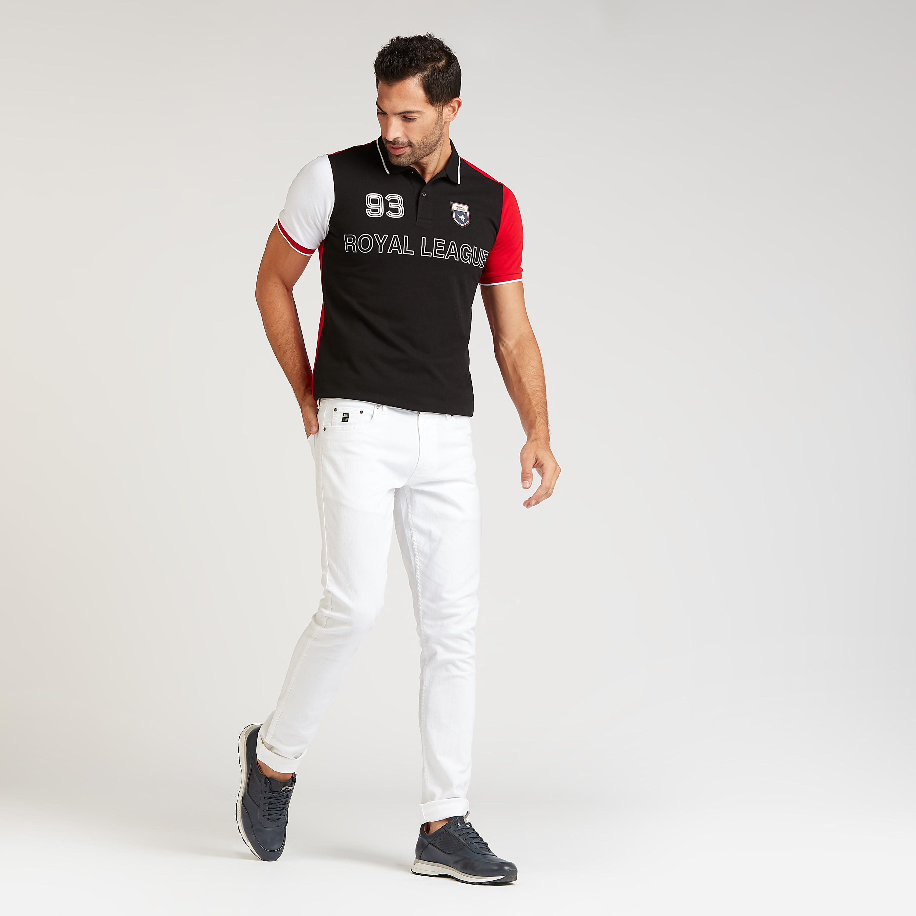 تيشيرت بولو بقصة سليم بارز الملمس بأكمام قصيرة-men-clothing-tshirtsandpolos-polos-image-2