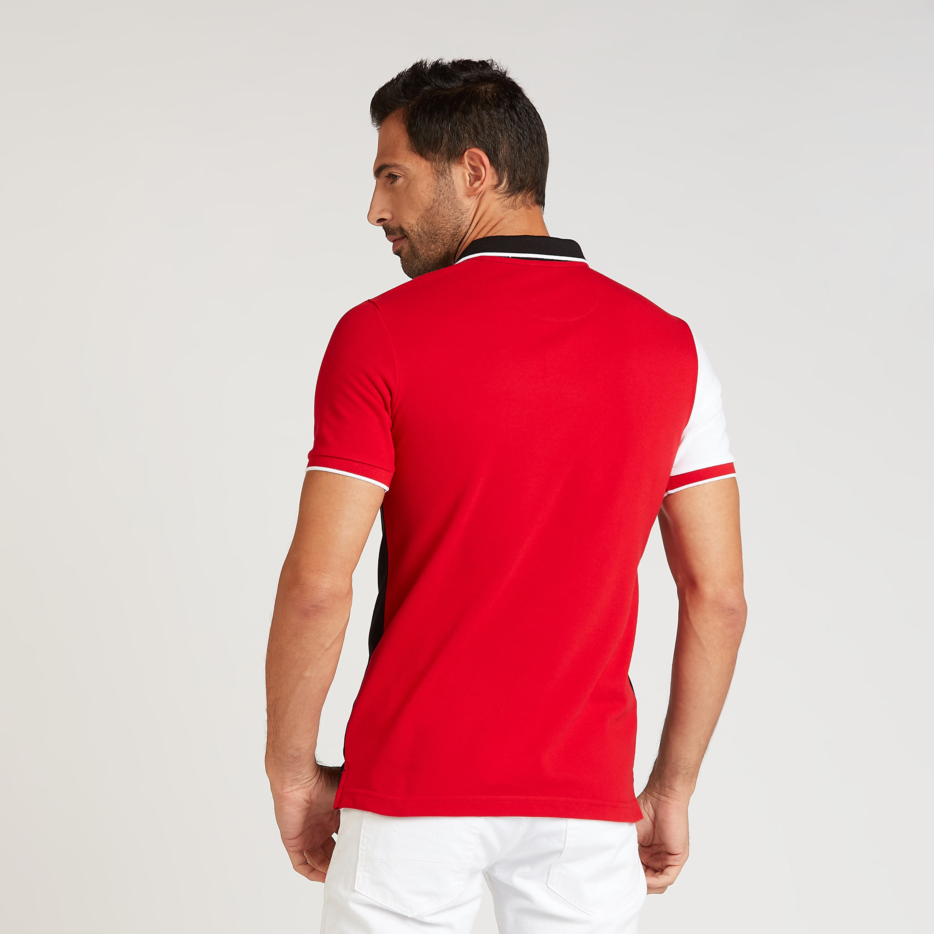 تيشيرت بولو بقصة سليم بارز الملمس بأكمام قصيرة-men-clothing-tshirtsandpolos-polos-image-4