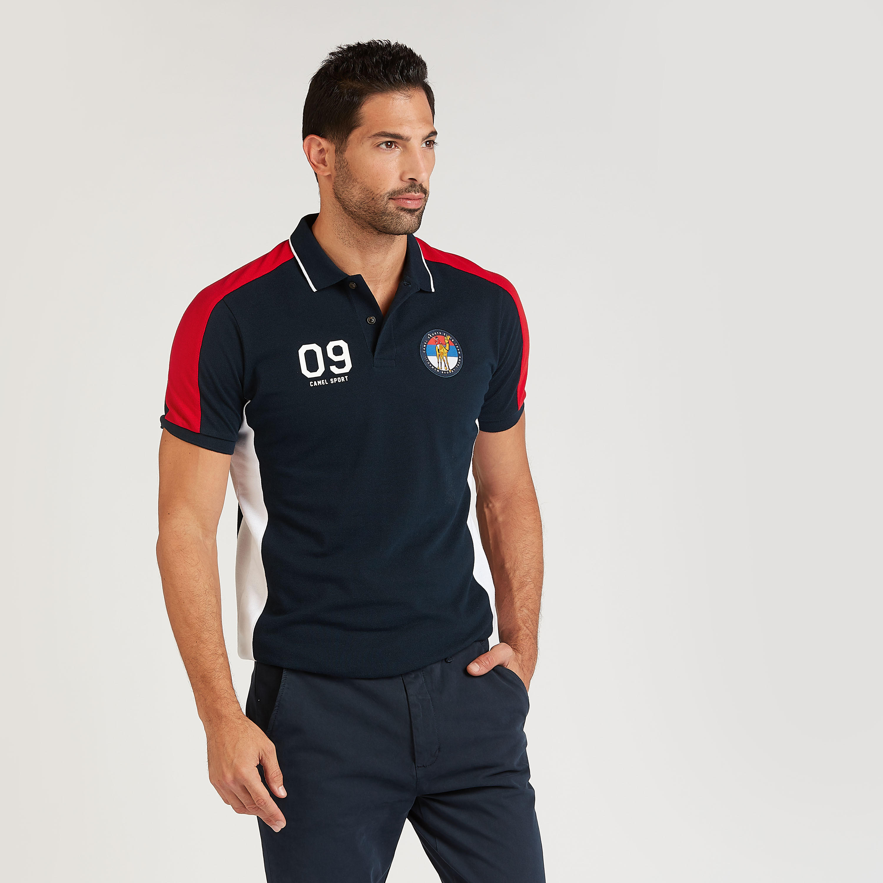 تيشيرت سليم بياقة بولو وأكمام قصيرة وطبعات-men-clothing-tshirtsandpolos-polos-image-1