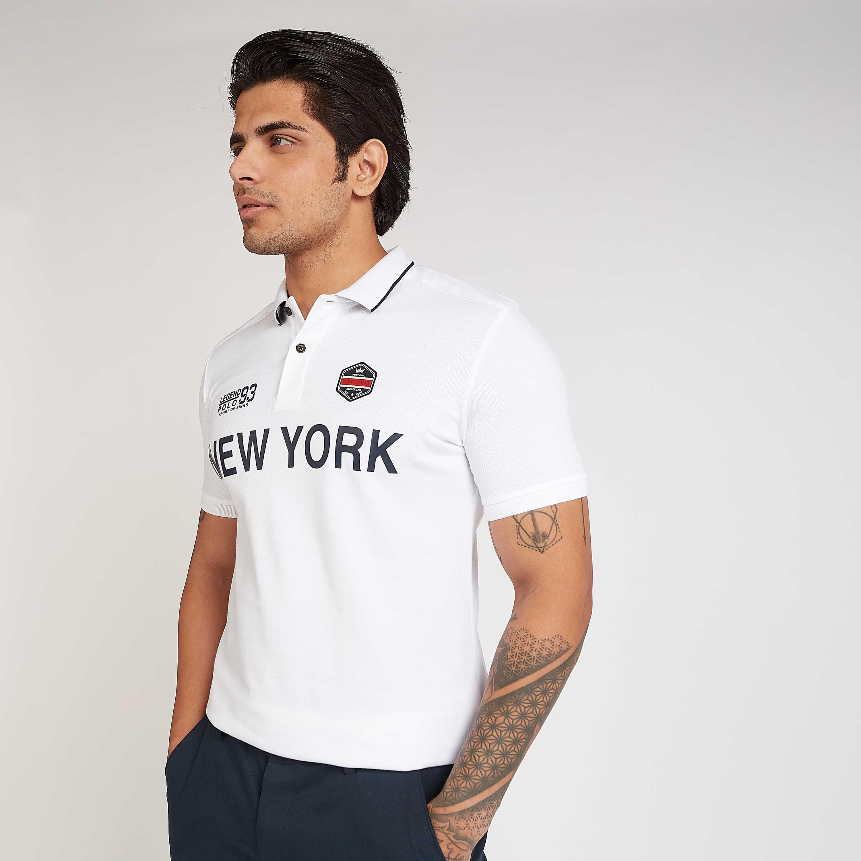 تيشيرت مستدام سليم بولو بأكمام قصيرة وبطبعات-men-clothing-tshirtsandpolos-polos-image-1