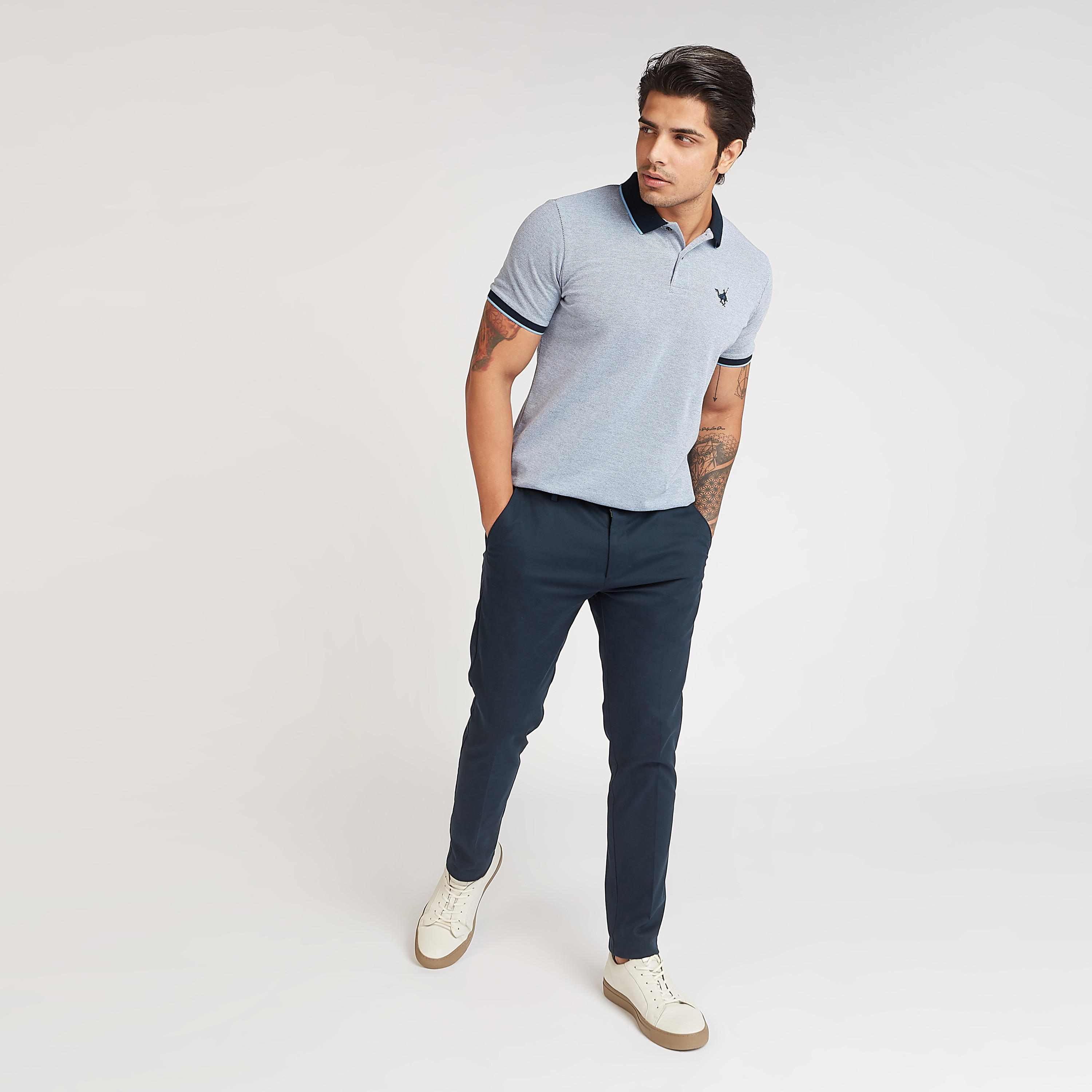 تيشيرت مستدام سليم بولو بارز الملمس بأكمام قصيرة-men-clothing-tshirtsandpolos-polos-image-2