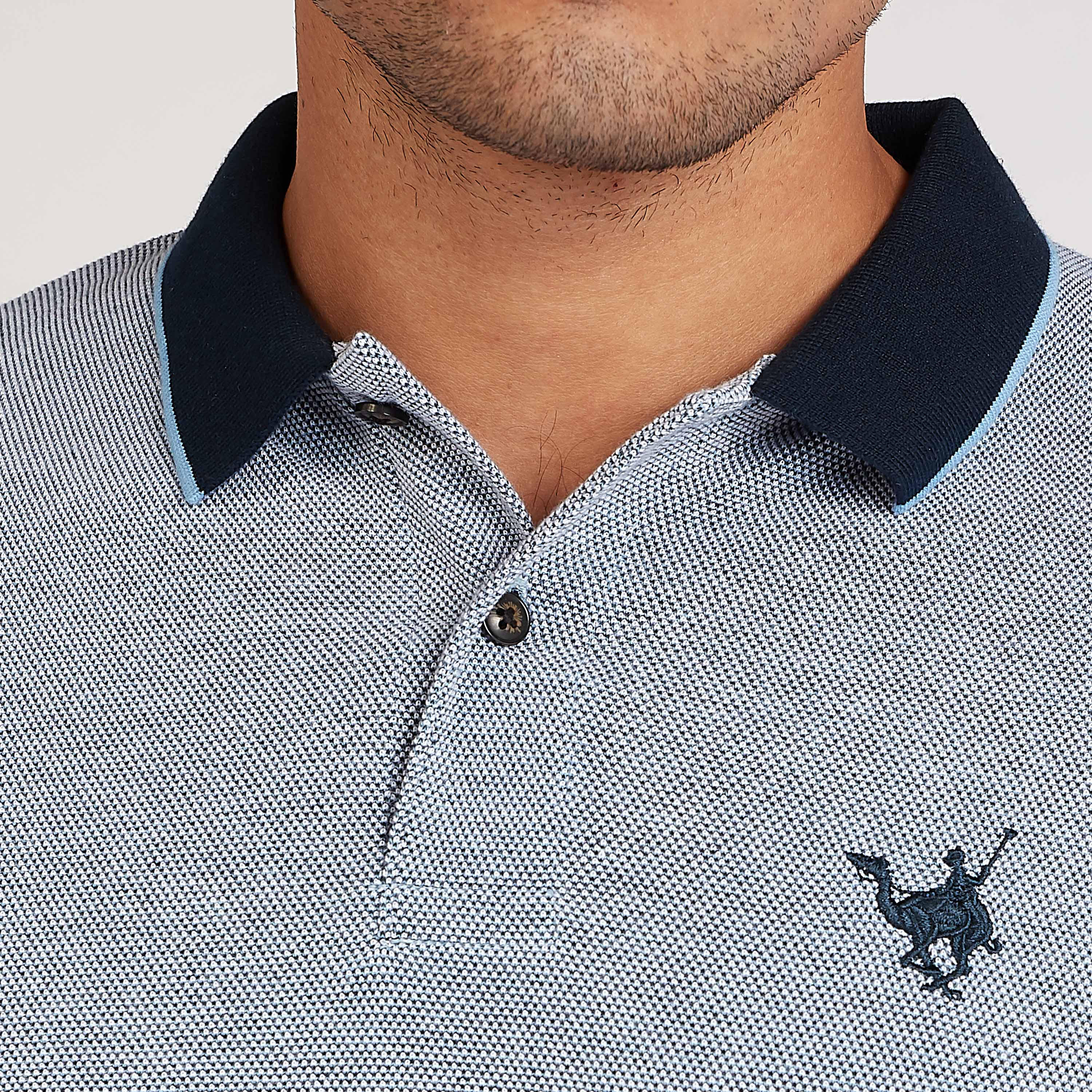 تيشيرت مستدام سليم بولو بارز الملمس بأكمام قصيرة-men-clothing-tshirtsandpolos-polos-image-3