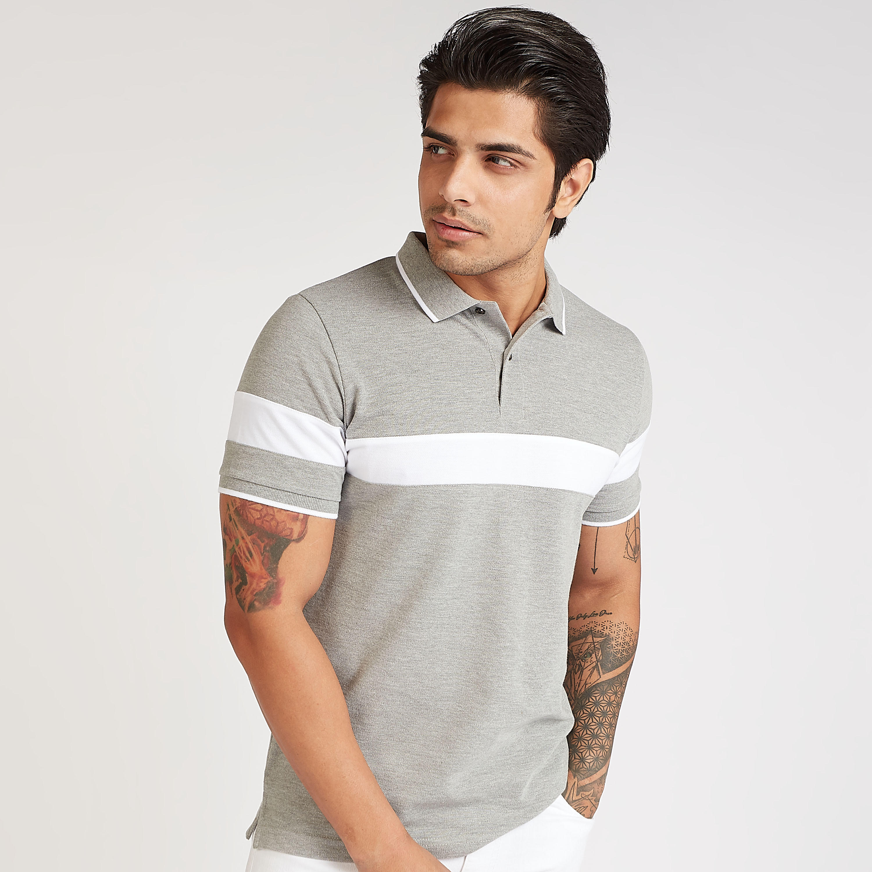 تيشيرت بولو سليم فيت مخطّط بأكمام قصيرة-men-clothing-tshirtsandpolos-polos-image-4