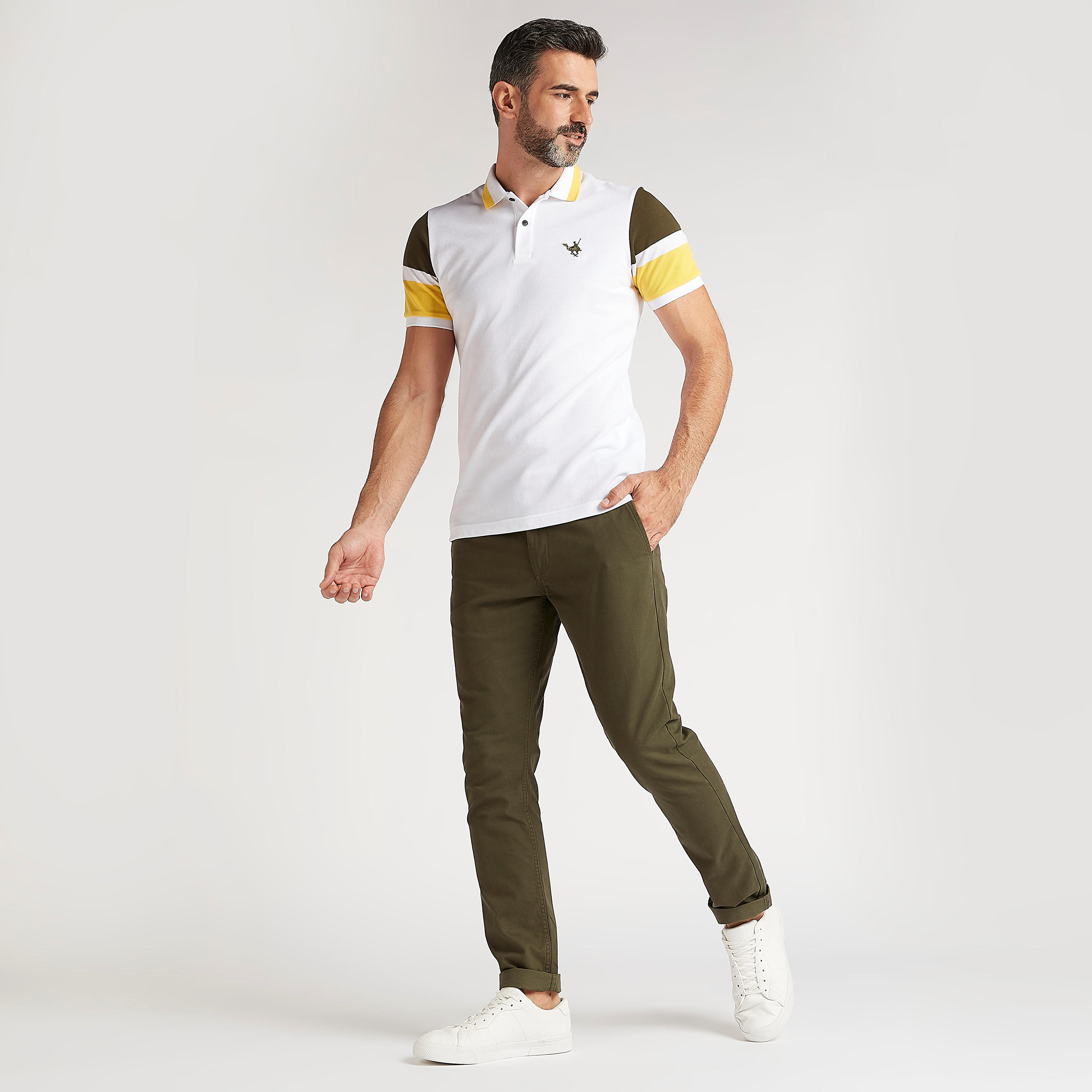 Colourblock Polo T-shirt with Short Sleeves-men-clothing-tshirtsandpolos-polos-image-2