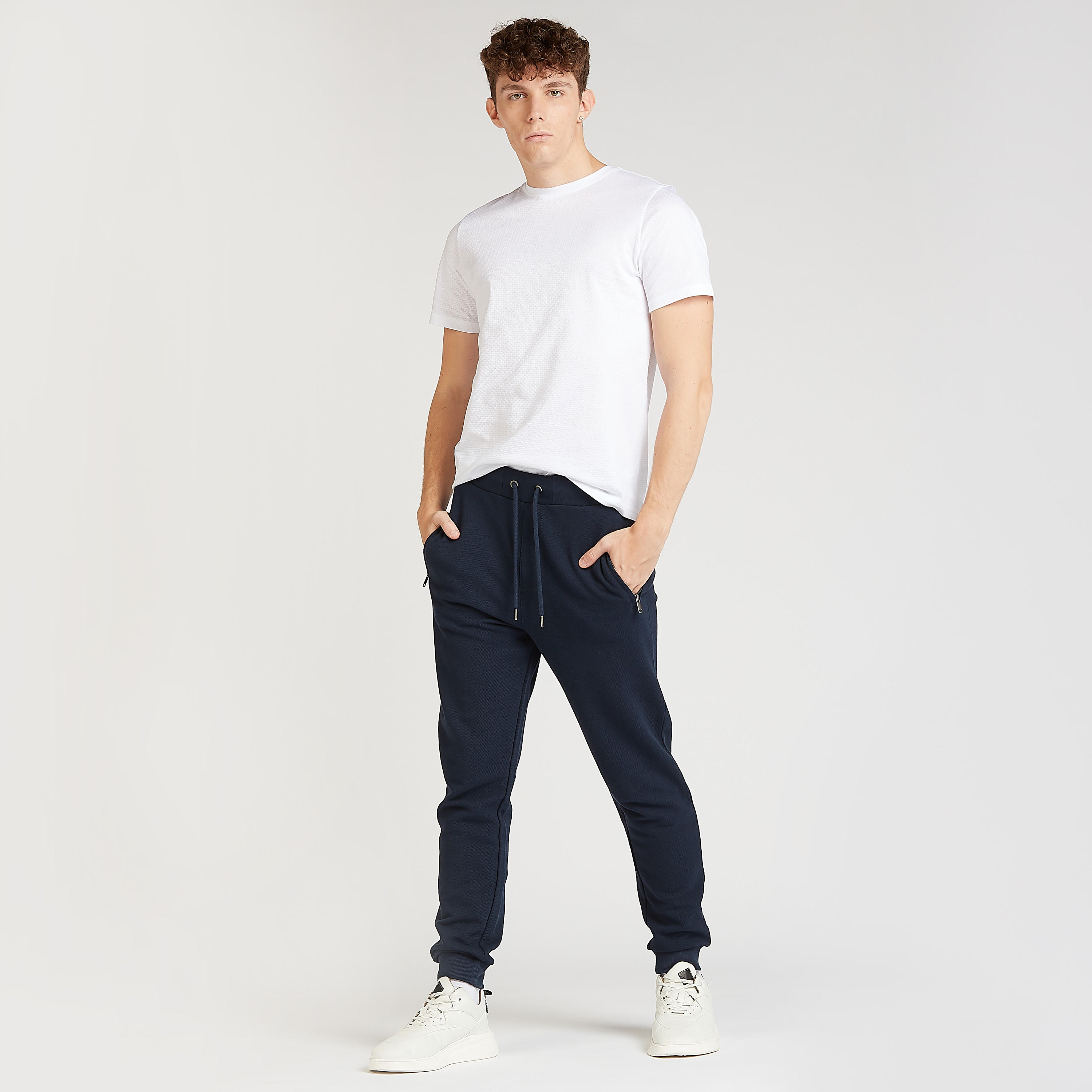 Textured Jog Pants with Pocket Detail and Drawstring Closure-men-clothing-bottoms-joggers-image-2