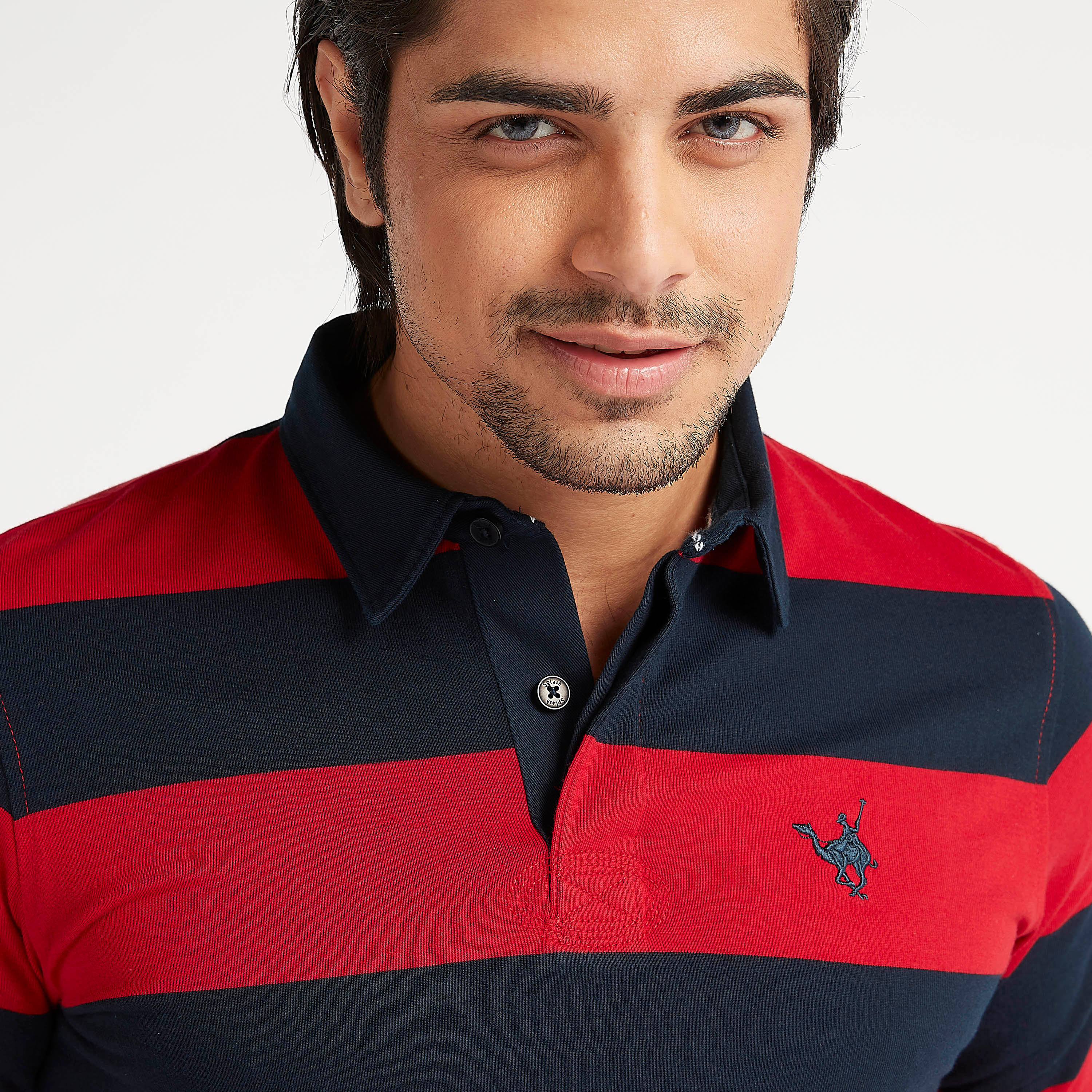 تيشيرت بولو مخطّط بياقة عادية وأكمام طويلة-men-clothing-tshirtsandpolos-polos-image-3