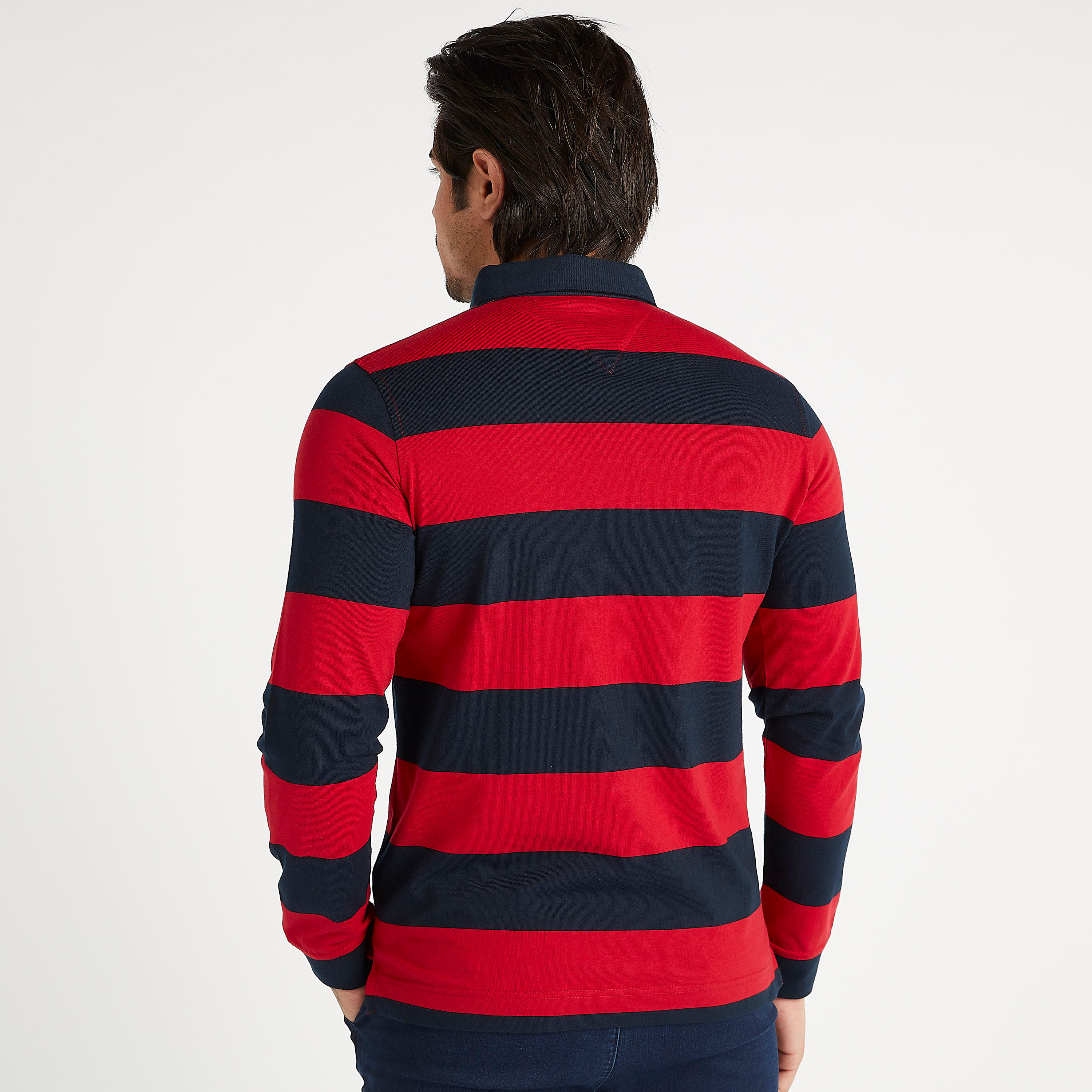 تيشيرت بولو مخطّط بياقة عادية وأكمام طويلة-men-clothing-tshirtsandpolos-polos-image-4