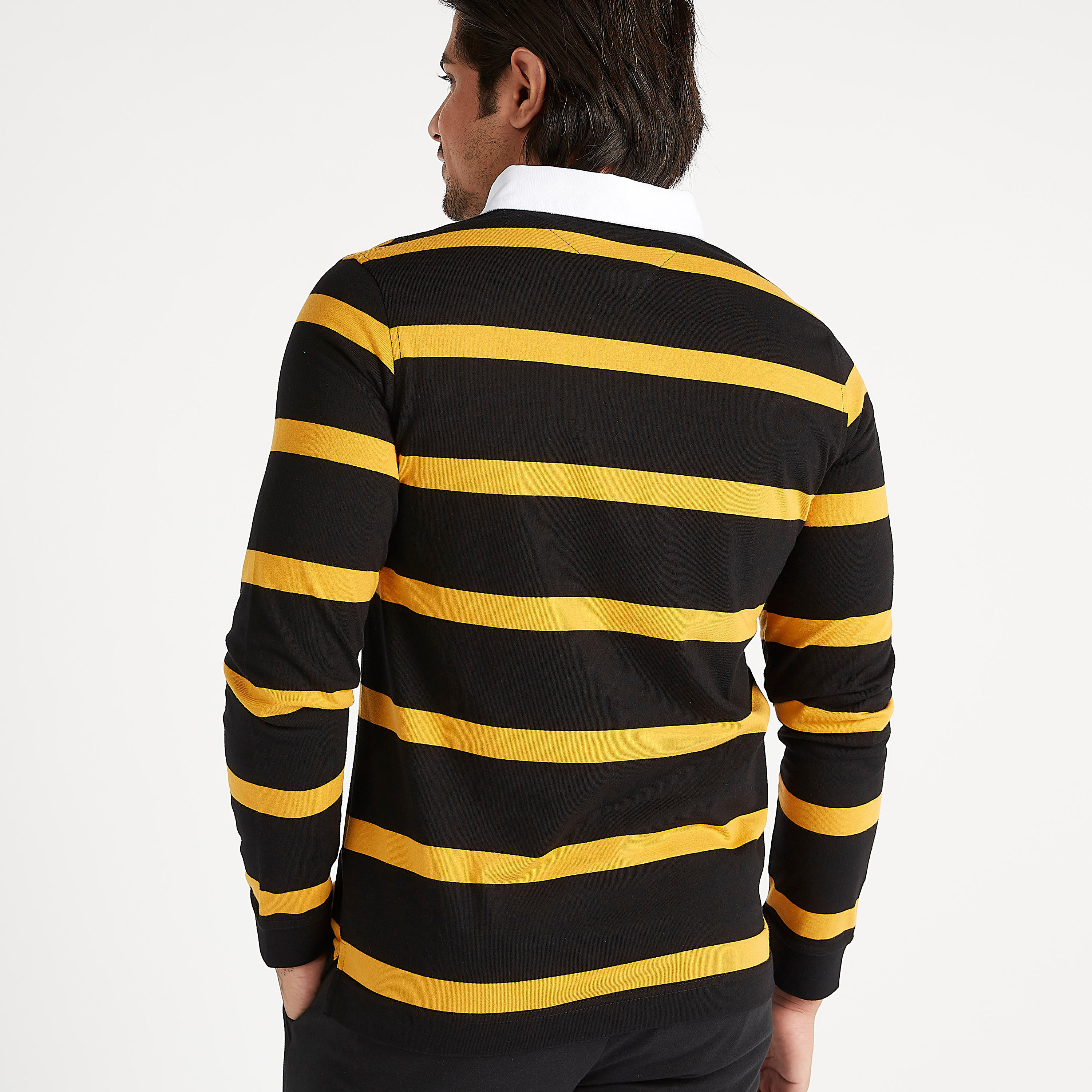 تيشيرت بولو مخطّط بأكمام طويلة وزر إغلاق-men-clothing-tshirtsandpolos-polos-image-4