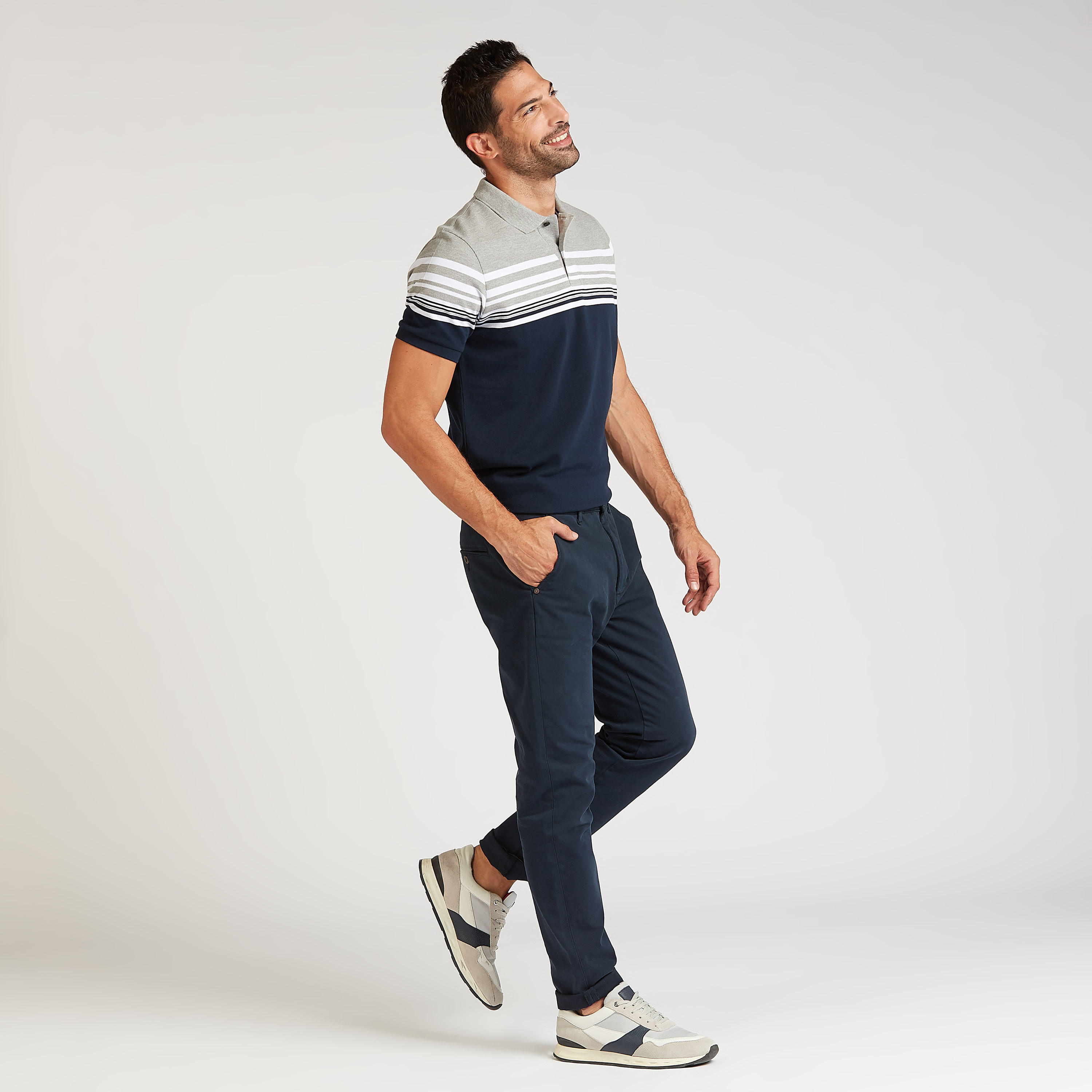 Sustainable Striped Polo T-shirt with Short Sleeves-men-clothing-tshirtsandpolos-polos-image-2