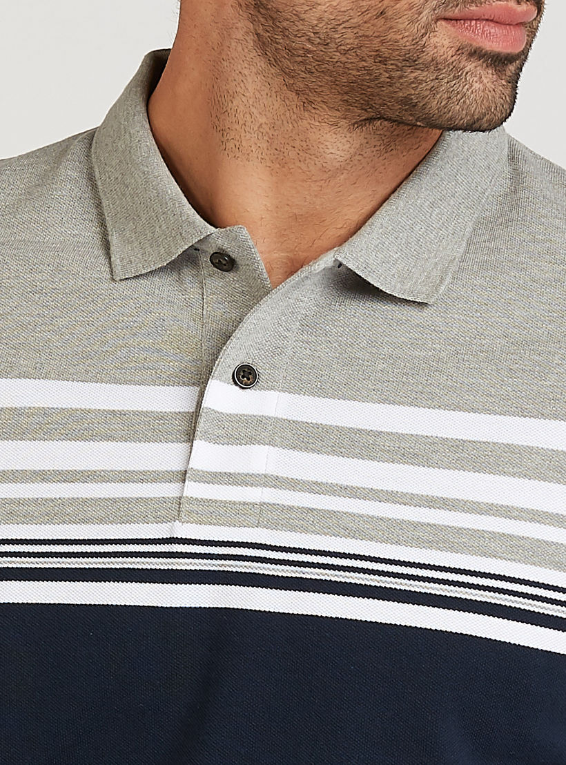 Sustainable Striped Polo T-shirt with Short Sleeves-men-clothing-tshirtsandpolos-polos-image-3