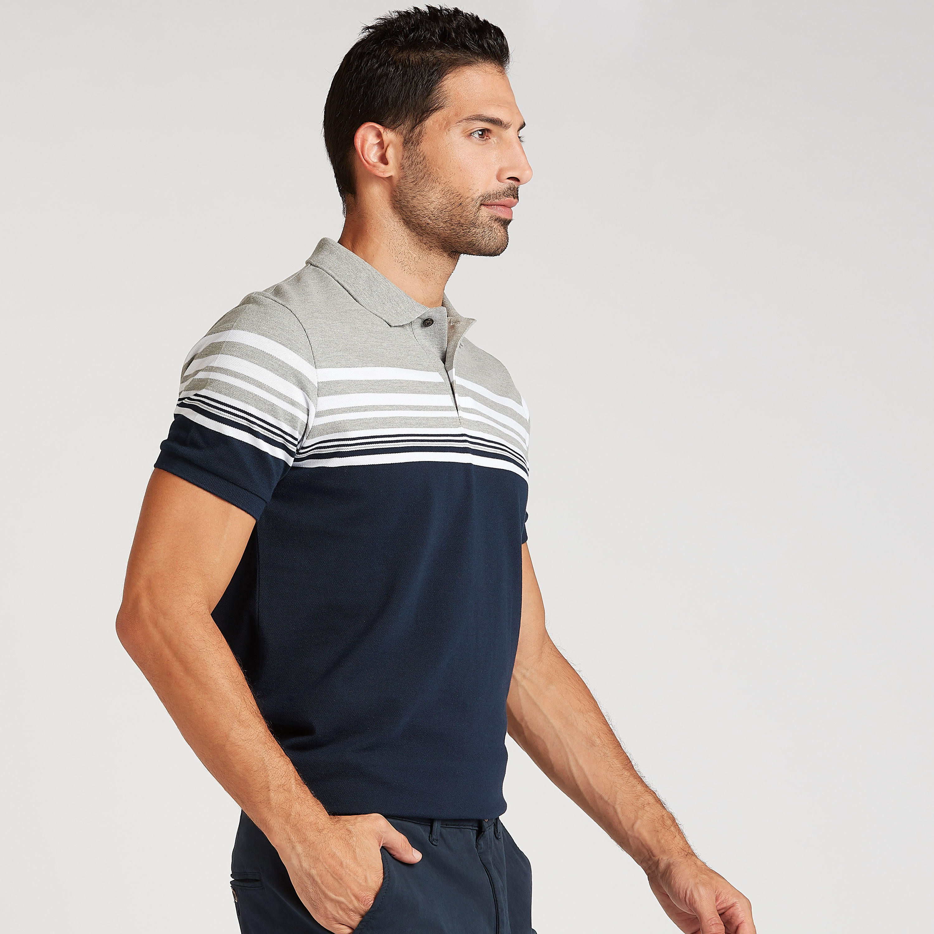 Sustainable Striped Polo T-shirt with Short Sleeves-men-clothing-tshirtsandpolos-polos-image-5