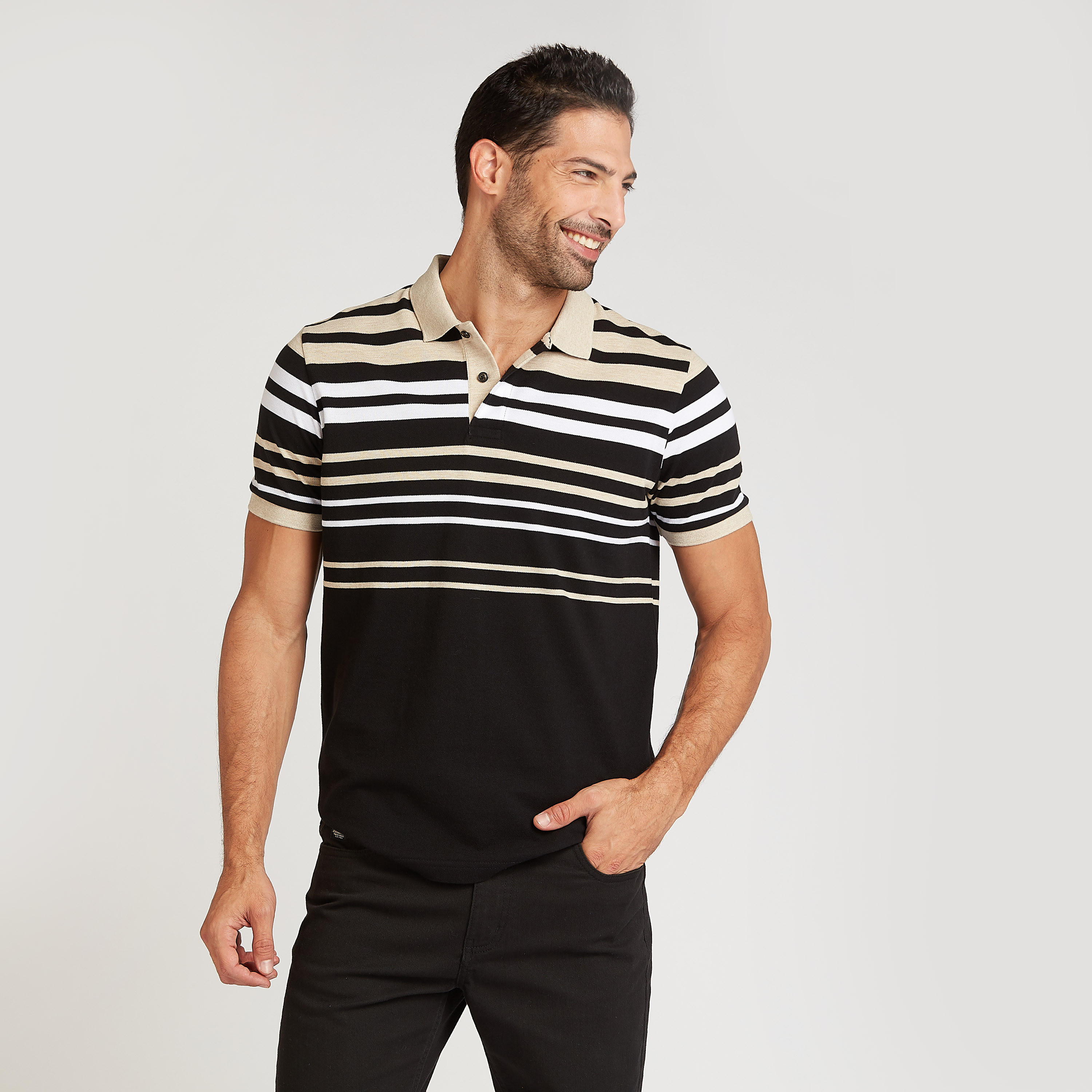 تيشيرت بولو مخطط بأكمام قصيرة-men-clothing-tshirtsandpolos-polos-image-1