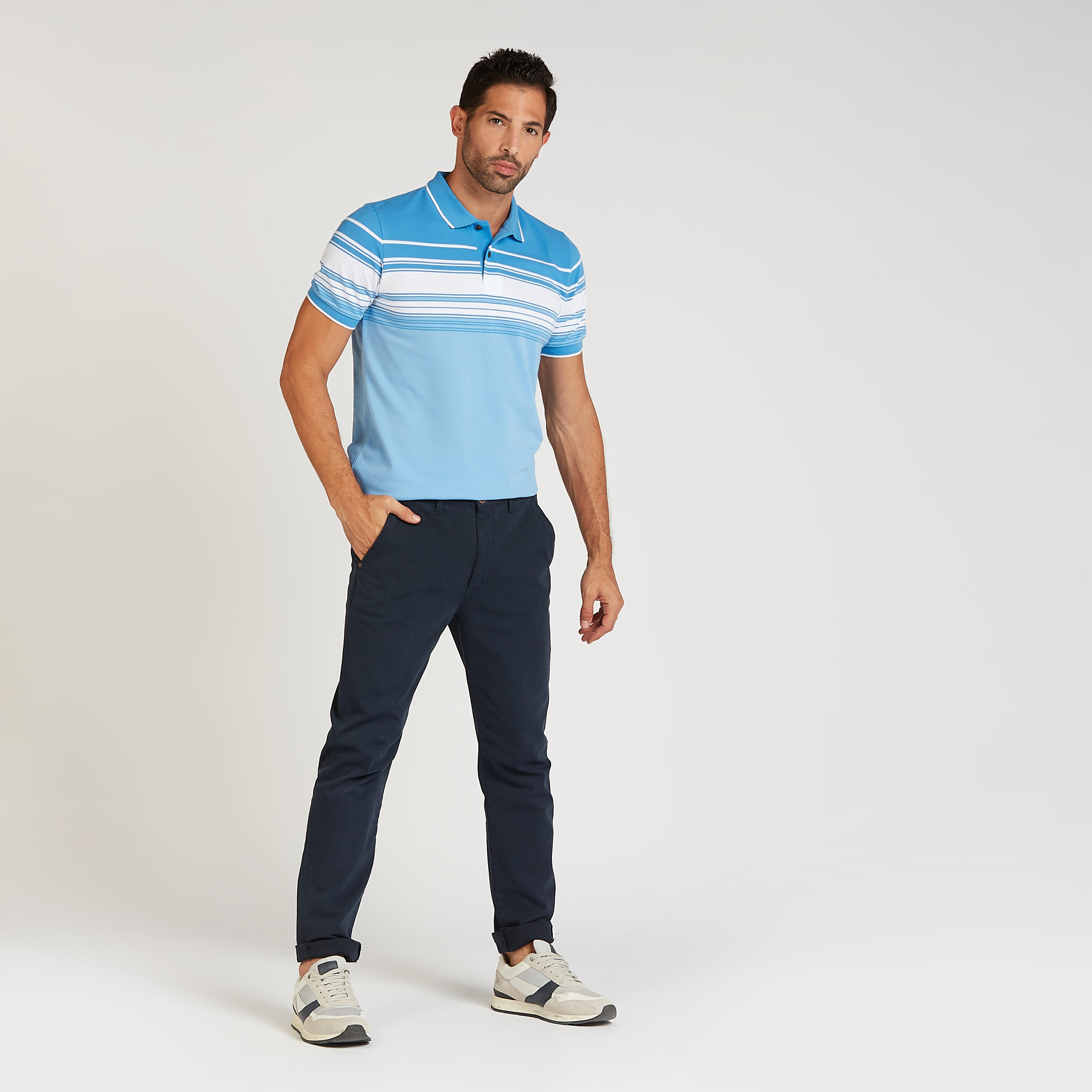 Sustainable Striped Polo T-shirt with Short Sleeves-men-clothing-tshirtsandpolos-polos-image-2
