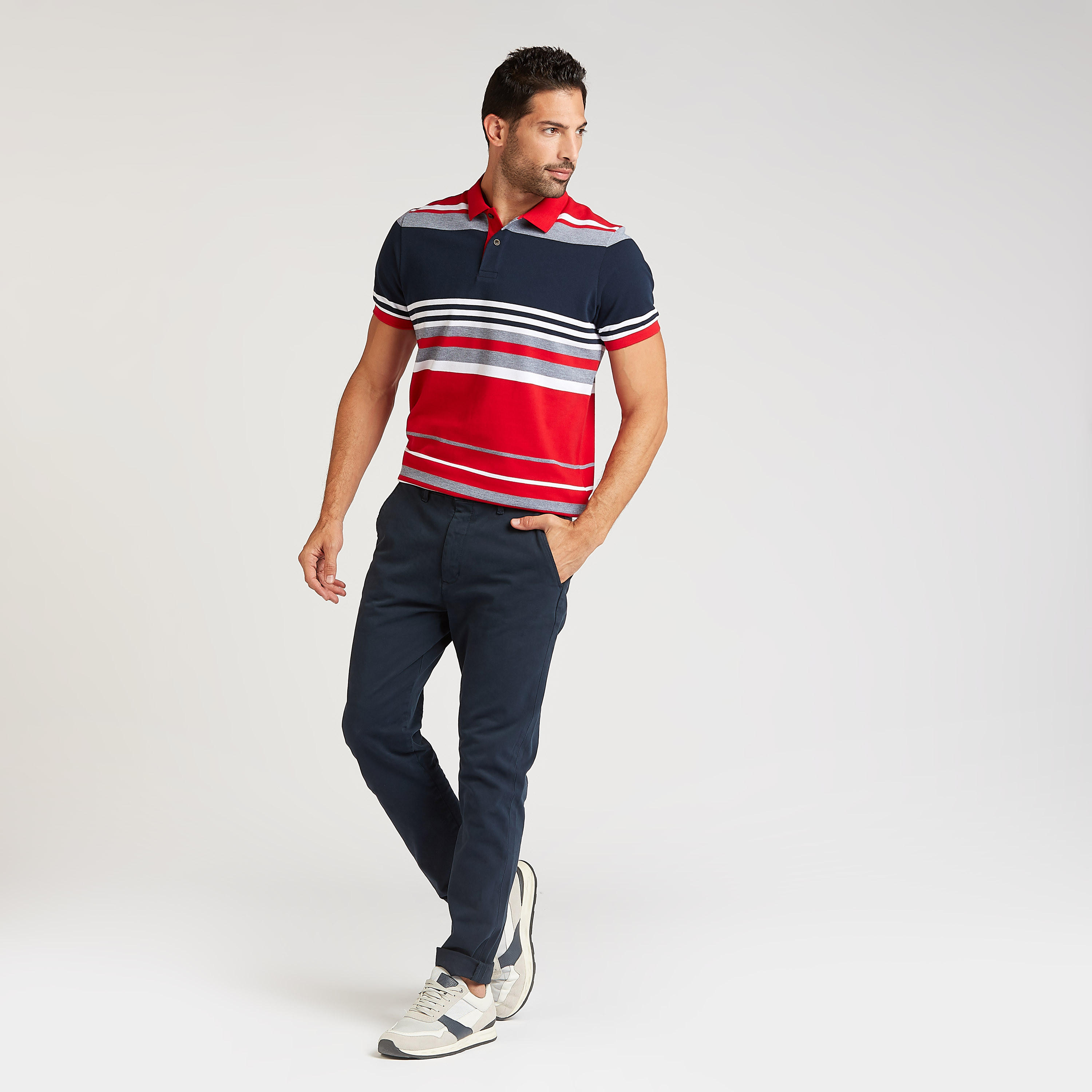 Striped Collared Polo T-shirt with Short Sleeves-men-clothing-tshirtsandpolos-polos-image-2