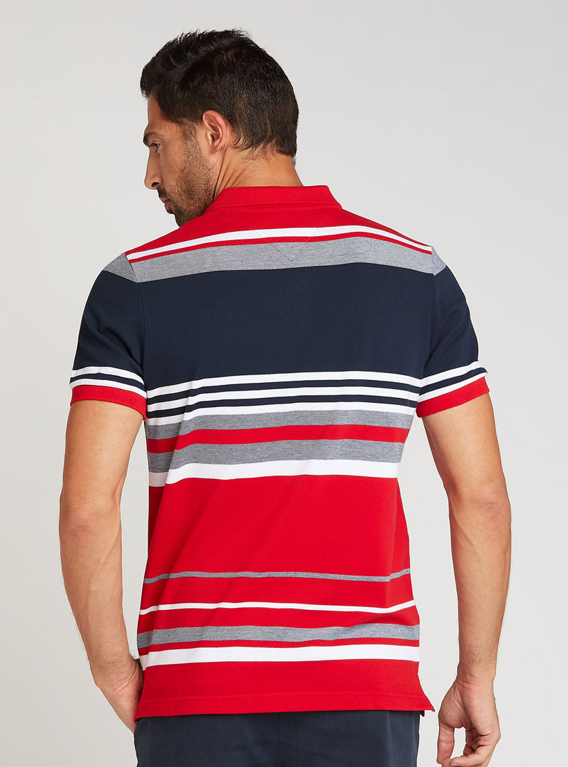 Striped Collared Polo T-shirt with Short Sleeves-men-clothing-tshirtsandpolos-polos-image-4