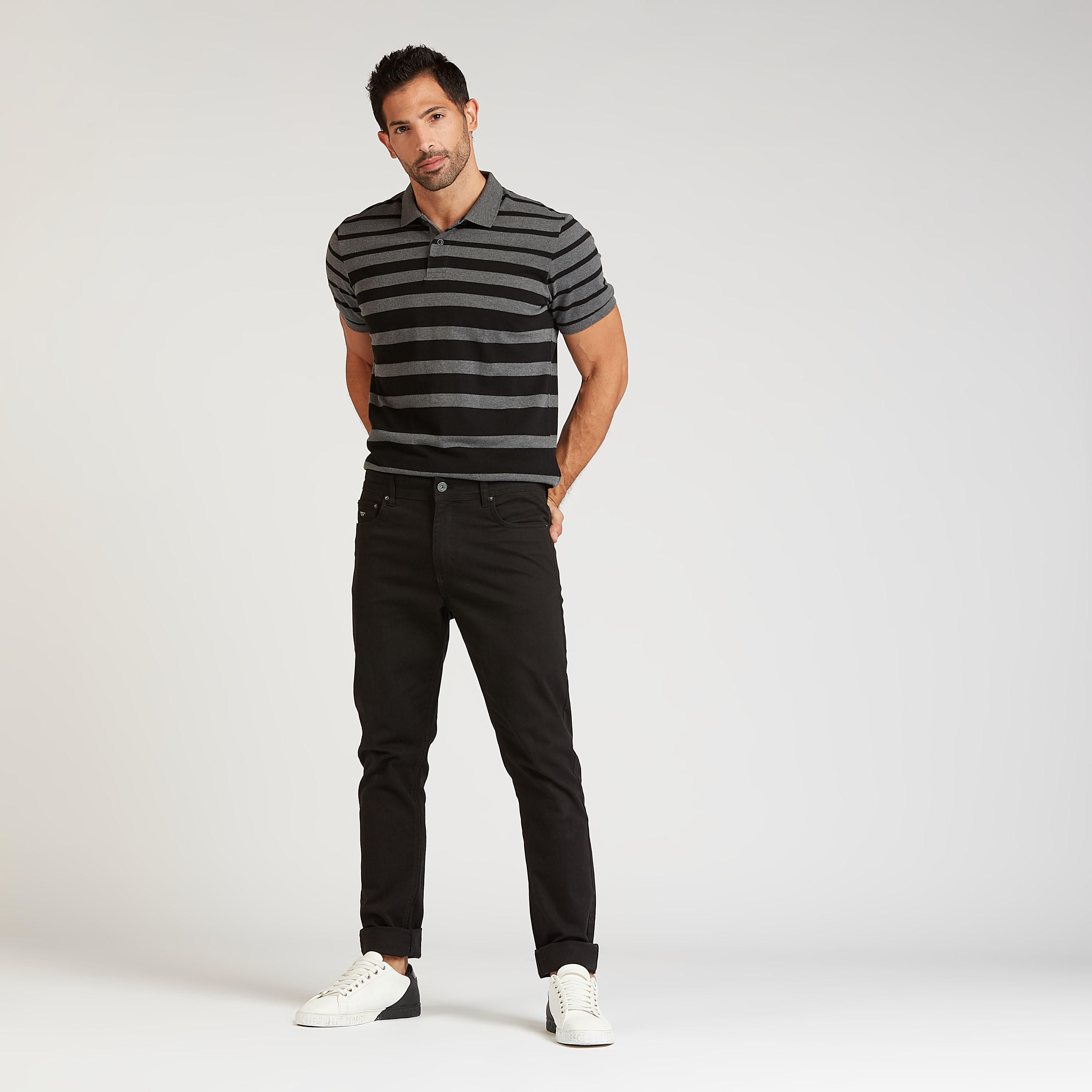 تيشيرت مستدام بولو مقلّم بأكمام قصيرة وياقة عادية-men-clothing-tshirtsandpolos-polos-image-4