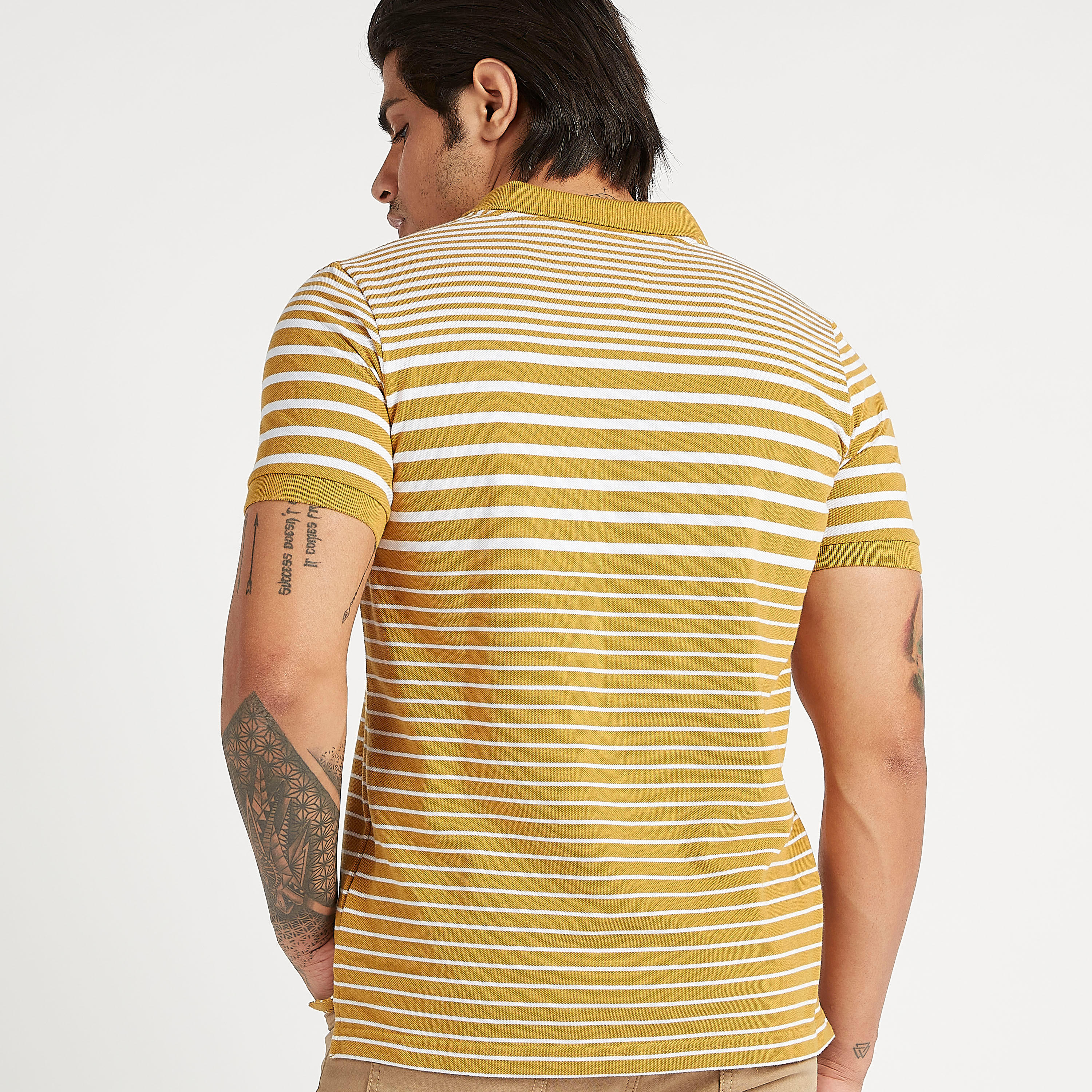 Striped T-shirt with Collar and Short Sleeves-men-clothing-tshirtsandpolos-polos-image-4