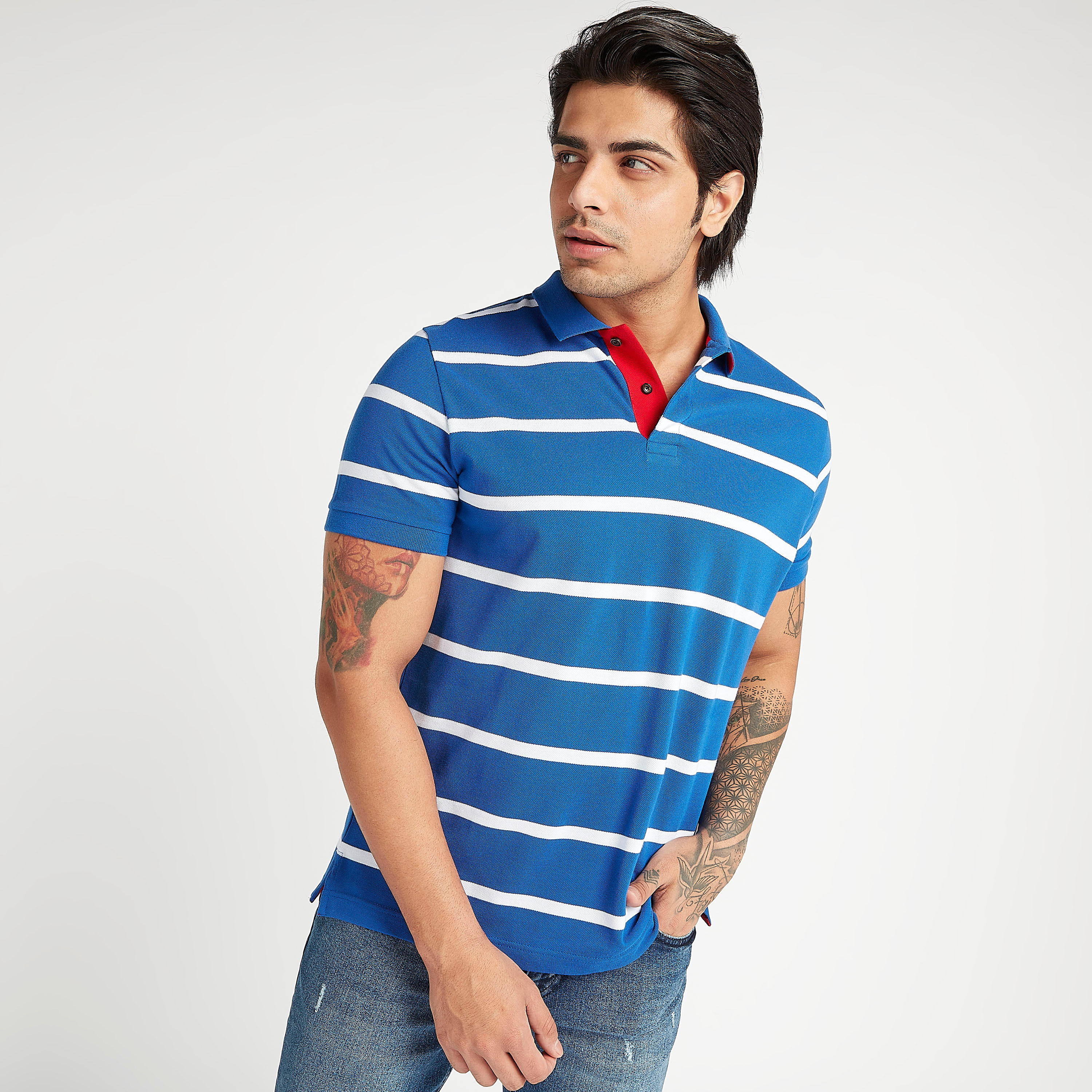 تيشيرت بولو مخطط بأكمام قصيرة-men-clothing-tshirtsandpolos-polos-image-5