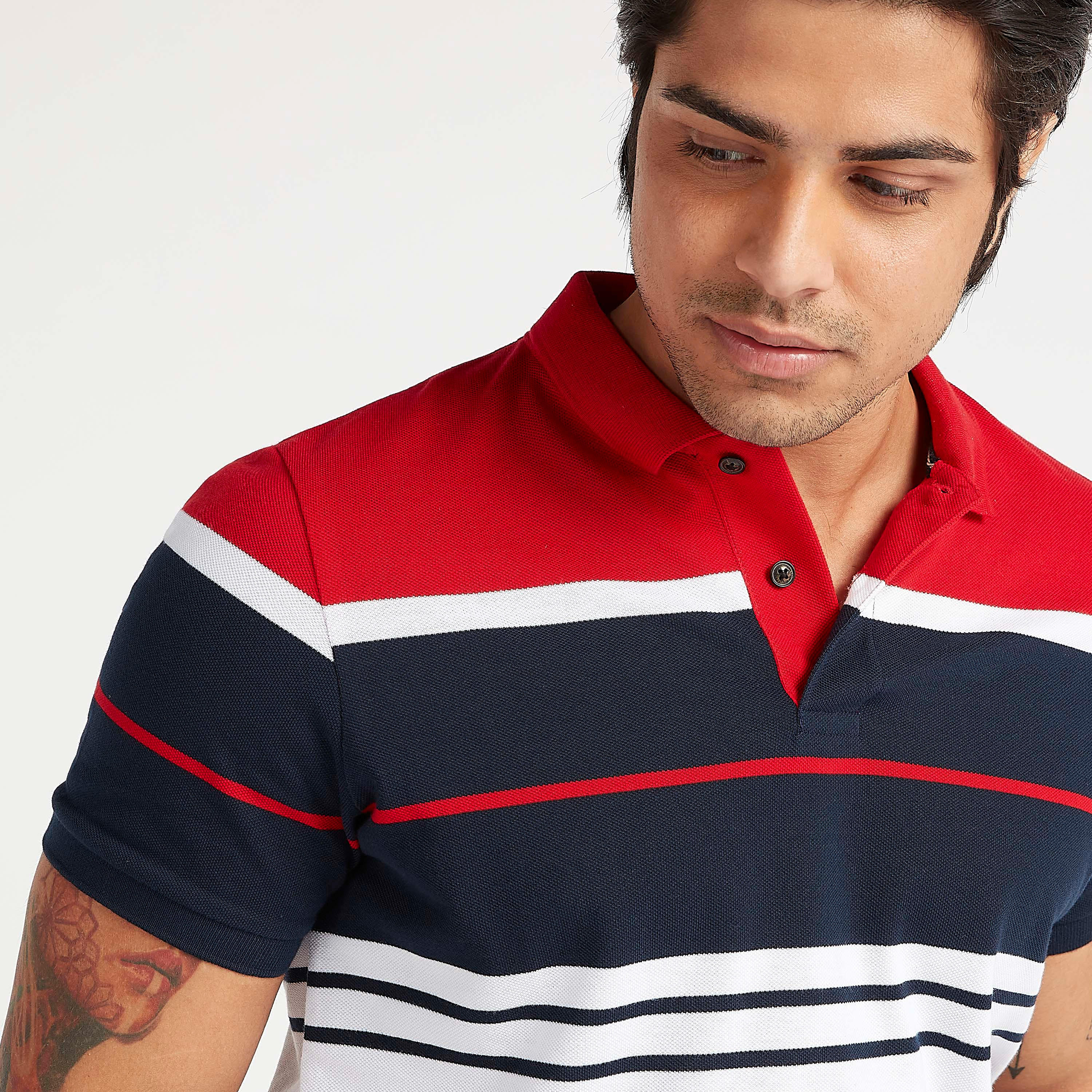 Striped Polo T-shirt with Short Sleeves-men-clothing-tshirtsandpolos-polos-image-3