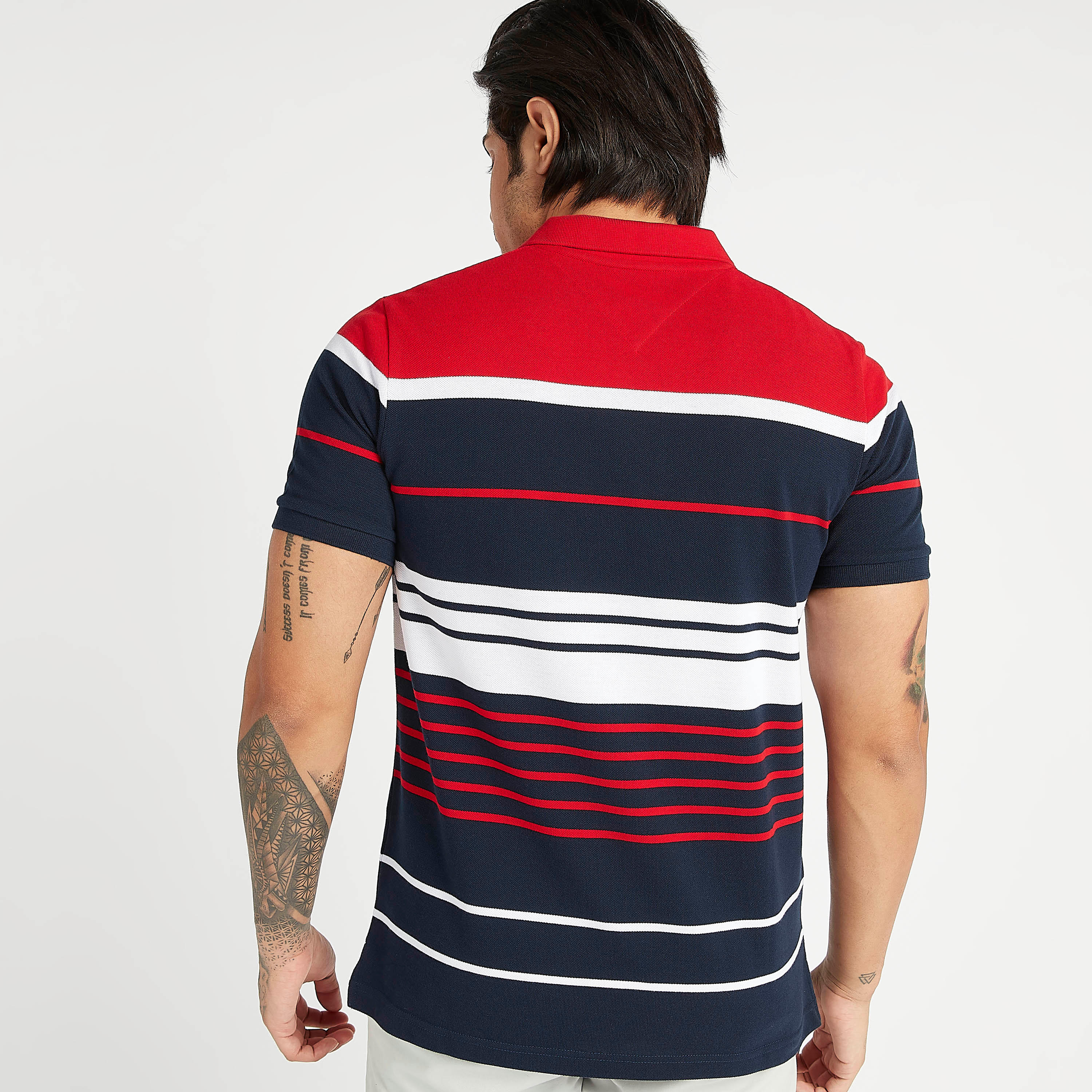 Striped Polo T-shirt with Short Sleeves-men-clothing-tshirtsandpolos-polos-image-4