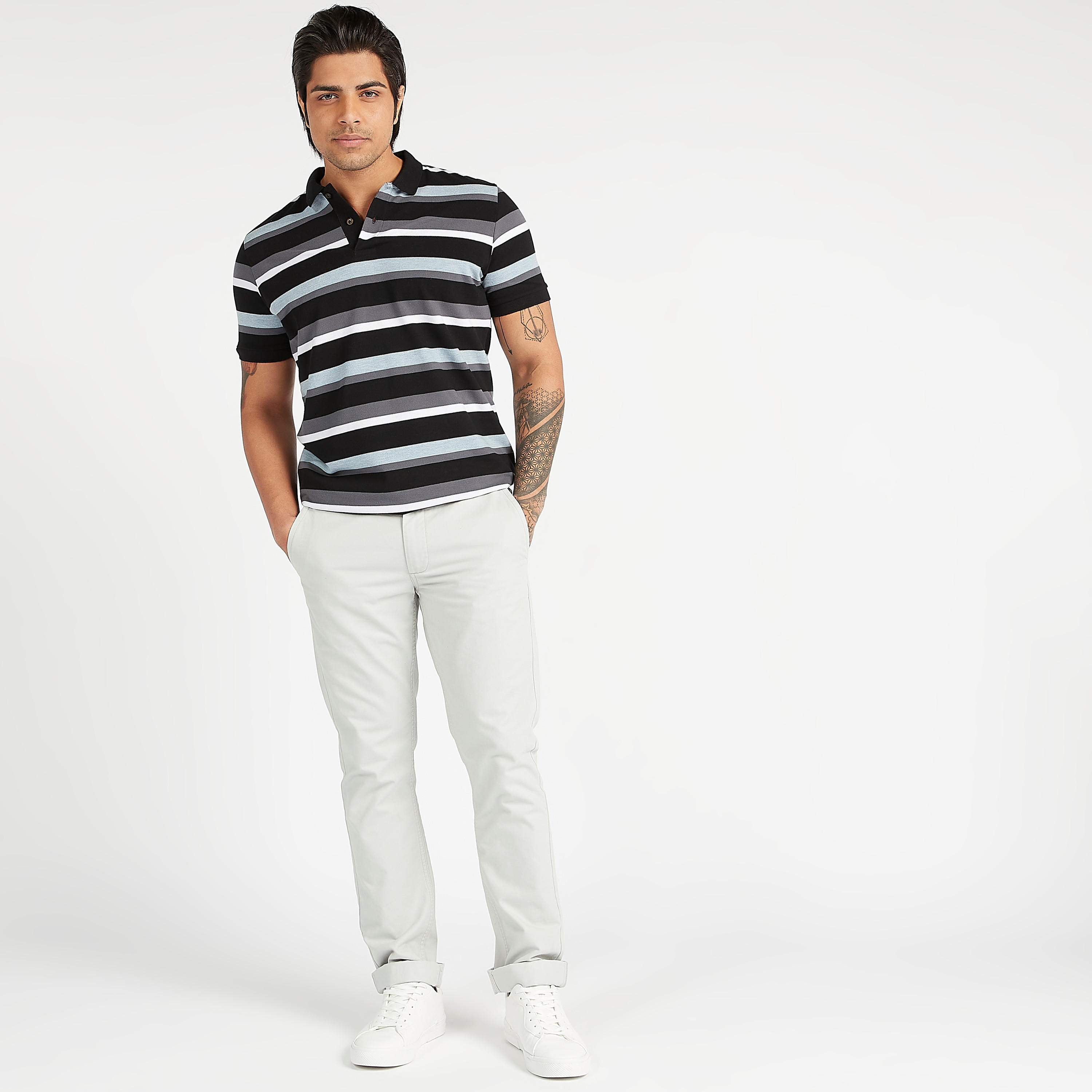 تيشيرت بولو مخطط بأكمام قصيرة-men-clothing-tshirtsandpolos-polos-image-2