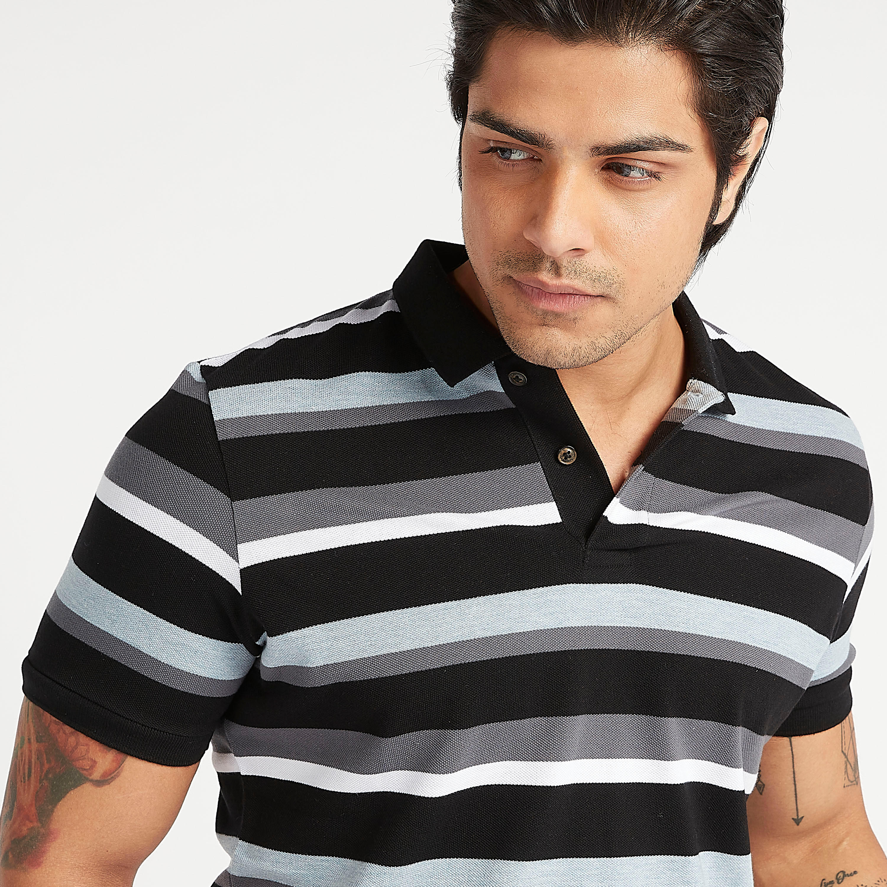 تيشيرت بولو مخطط بأكمام قصيرة-men-clothing-tshirtsandpolos-polos-image-3