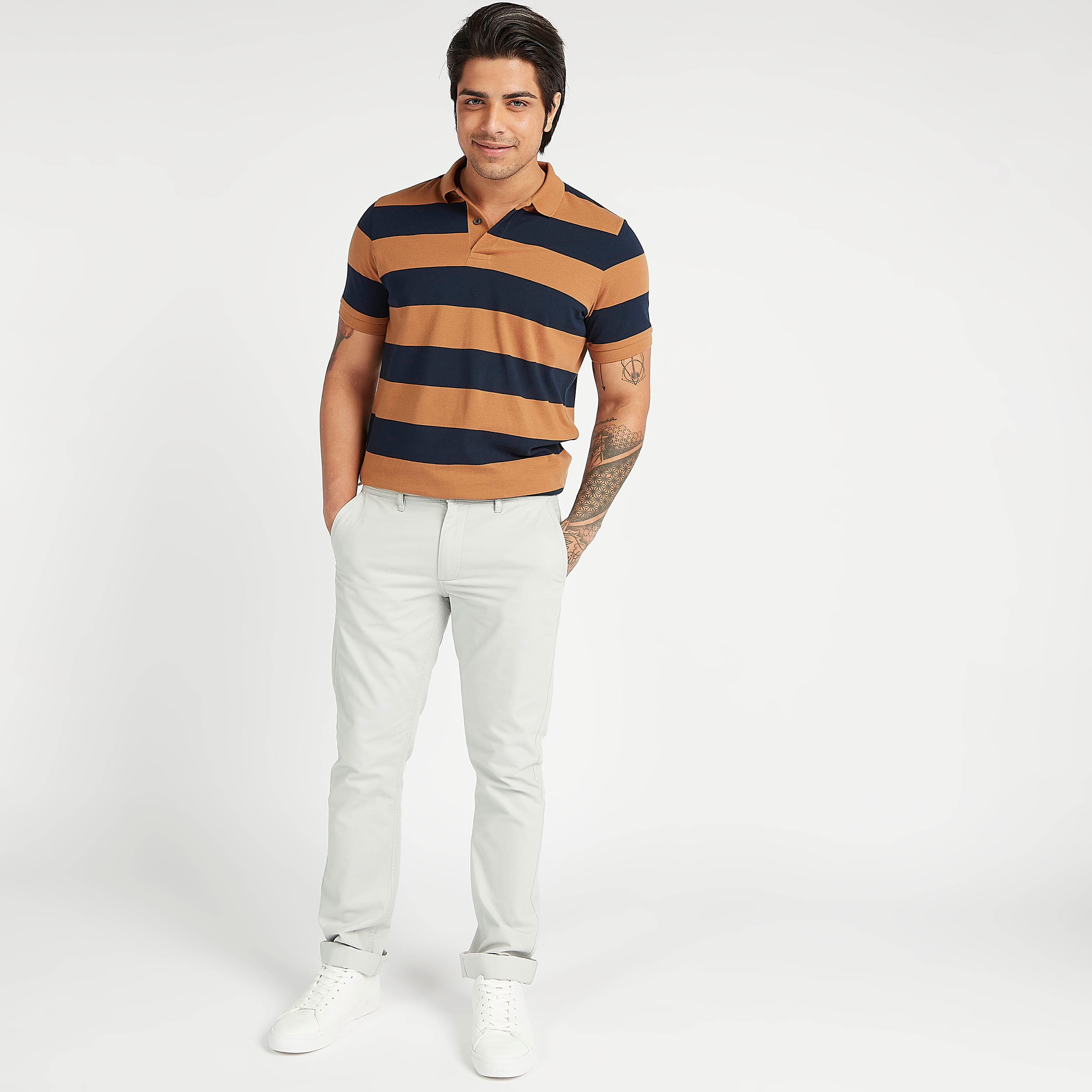 تيشيرت بولو مخطط بأكمام قصيرة-men-clothing-tshirtsandpolos-polos-image-2