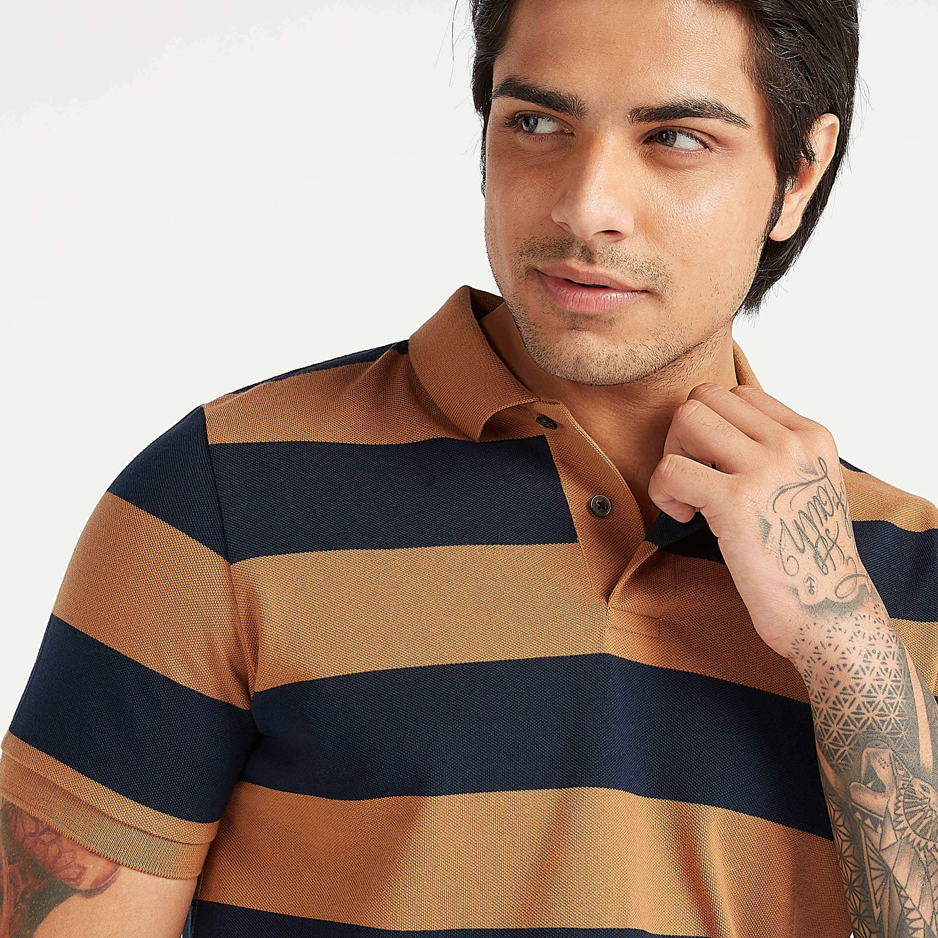 تيشيرت بولو مخطط بأكمام قصيرة-men-clothing-tshirtsandpolos-polos-image-3