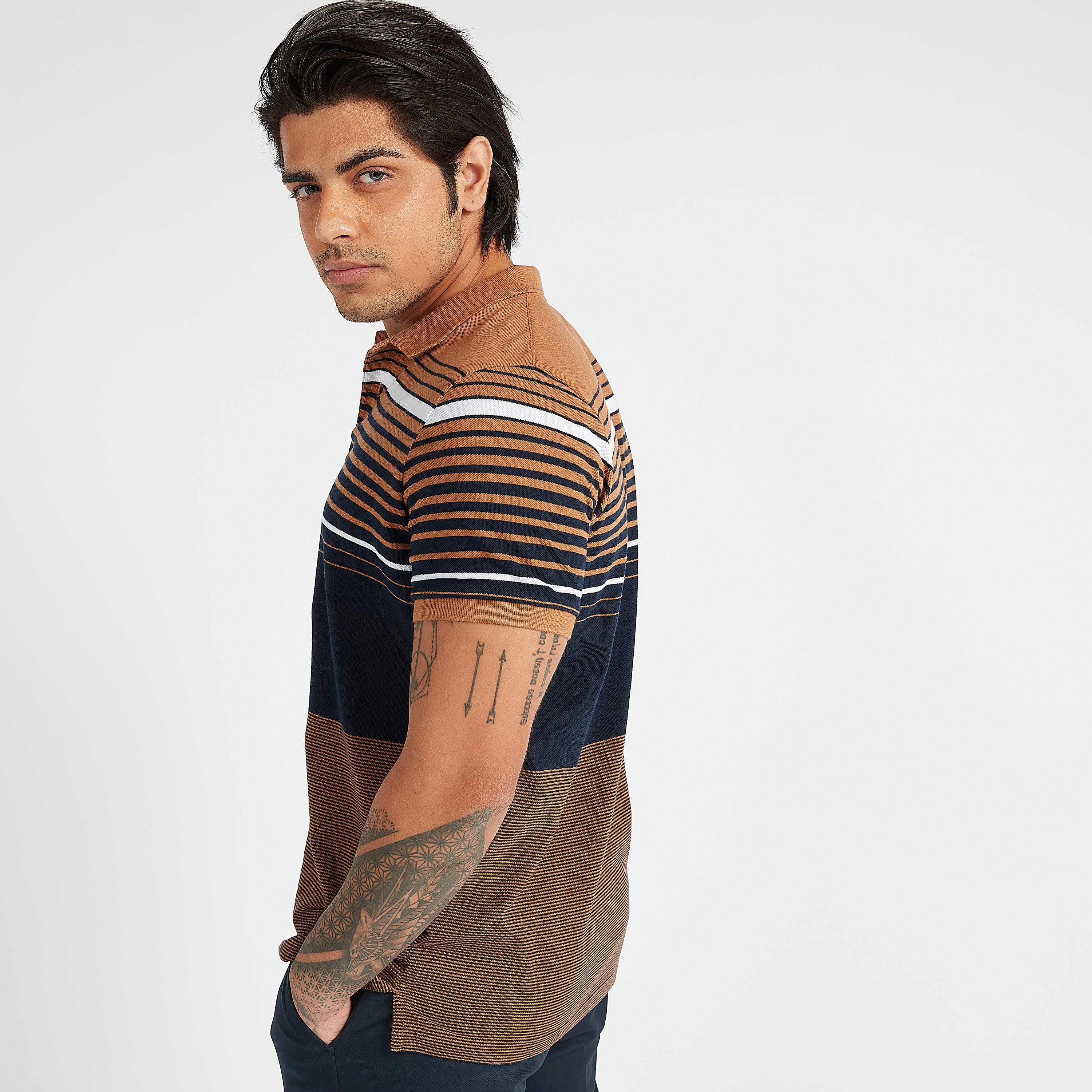 Striped Polo T-shirt with Short Sleeves-men-clothing-tshirtsandpolos-polos-image-4