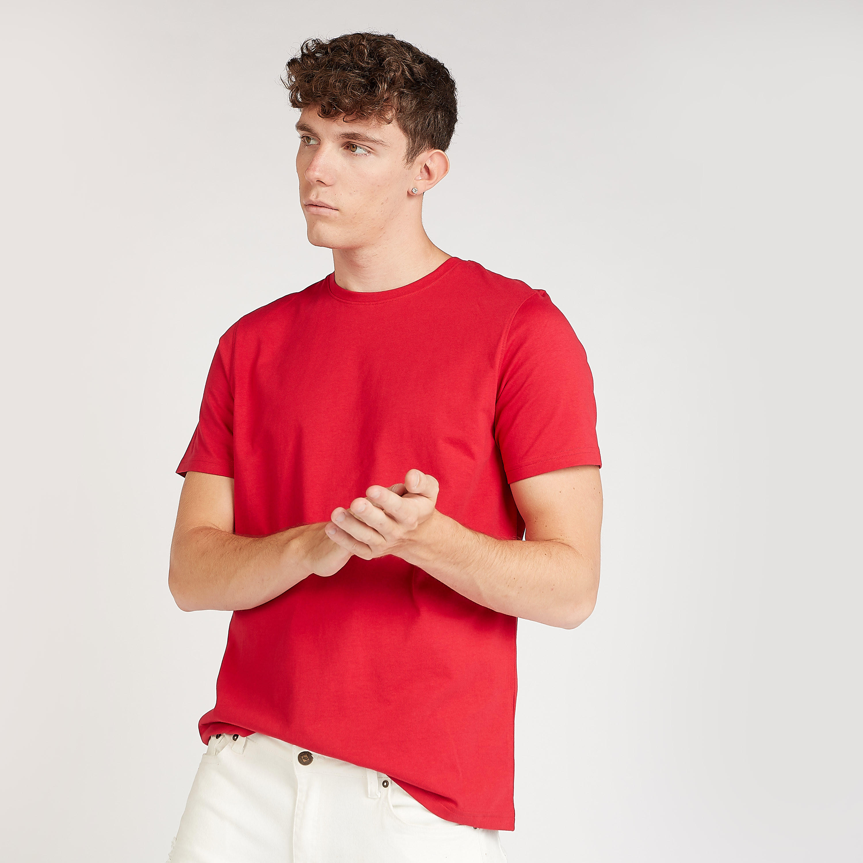 تيشيرت مستدام سادة بياقة ضيّقة وأكمام قصيرة-men-clothing-tshirtsandpolos-tshirts-image-4