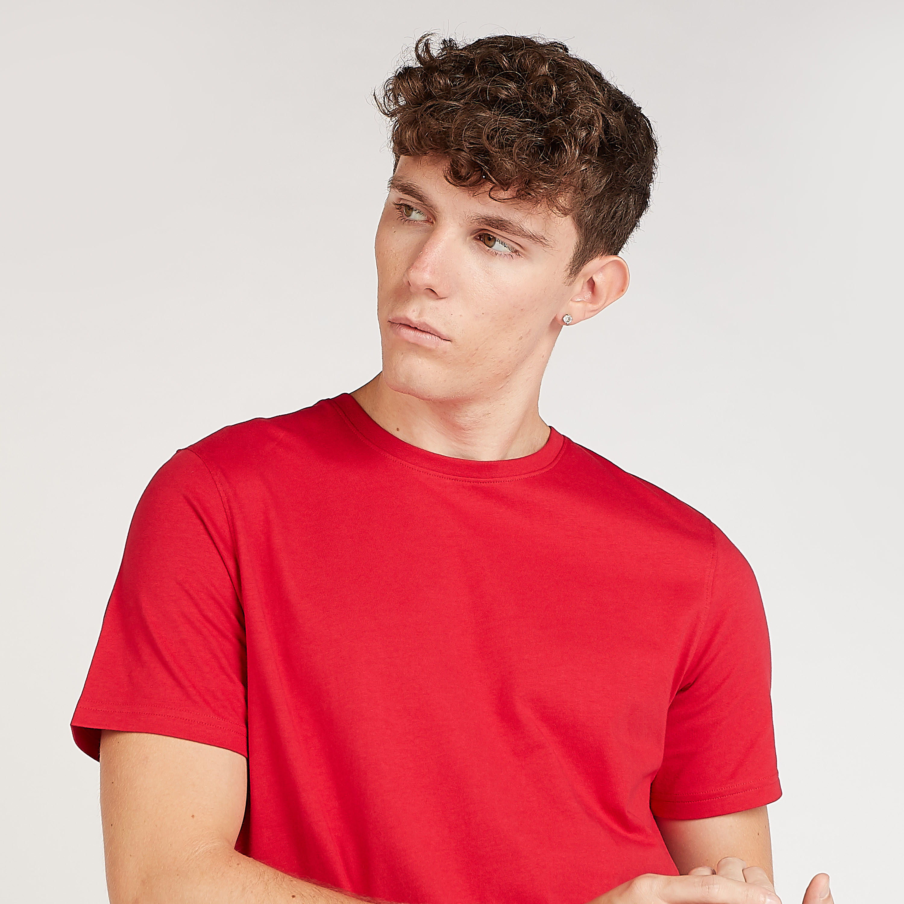 تيشيرت مستدام سادة بياقة ضيّقة وأكمام قصيرة-men-clothing-tshirtsandpolos-tshirts-image-2