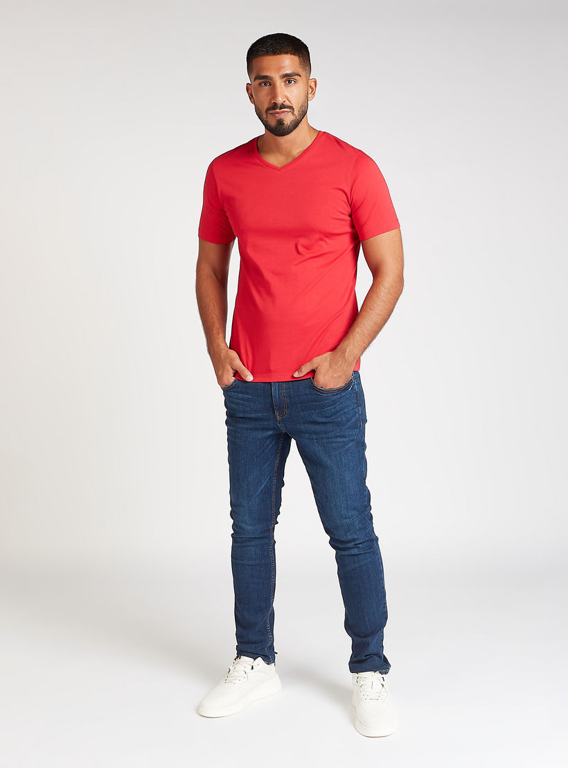 تيشيرت مستدام سادة بياقة V وأكمام قصيرة-men-clothing-tshirtsandpolos-tshirts-image-3