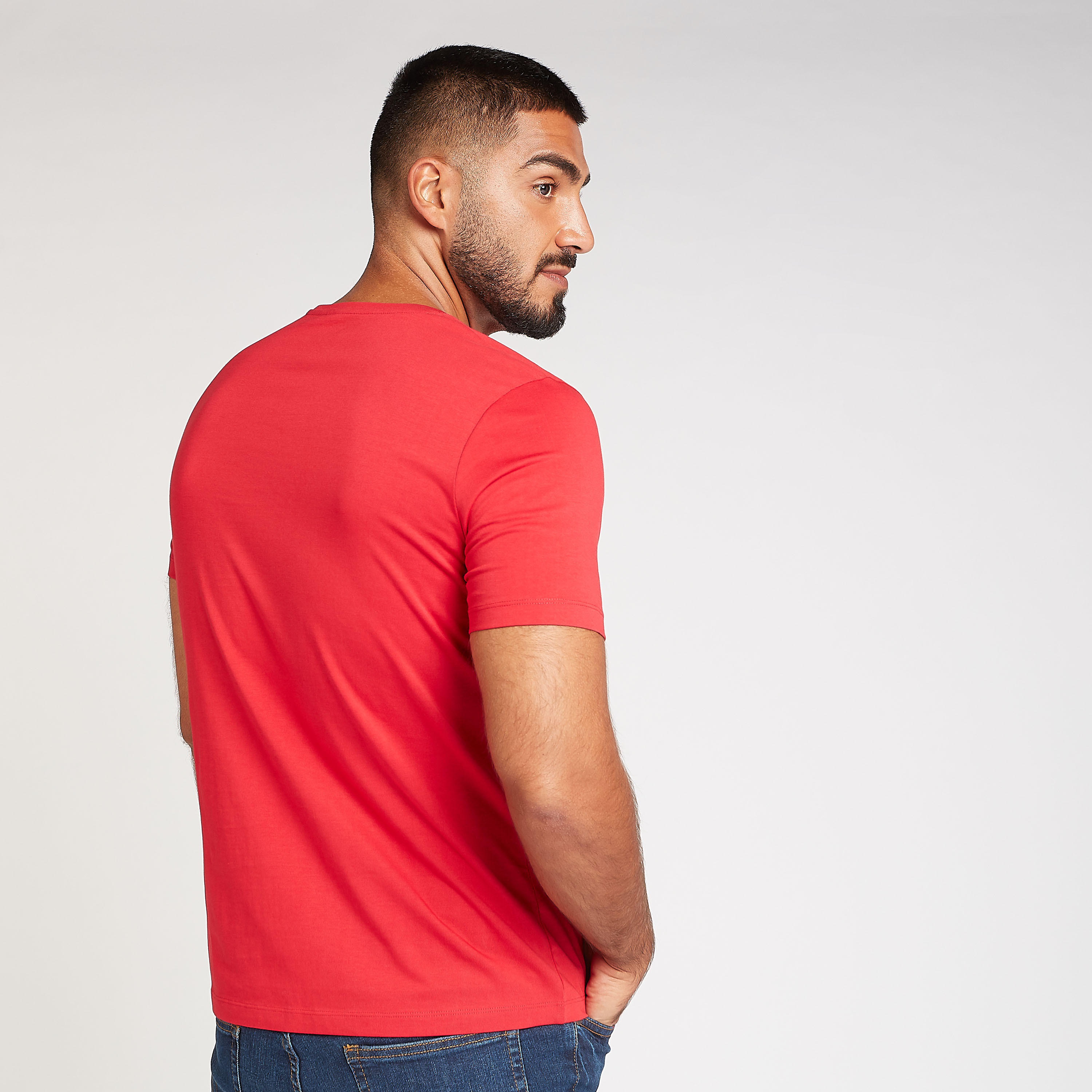 تيشيرت مستدام سادة بياقة V وأكمام قصيرة-men-clothing-tshirtsandpolos-tshirts-image-1
