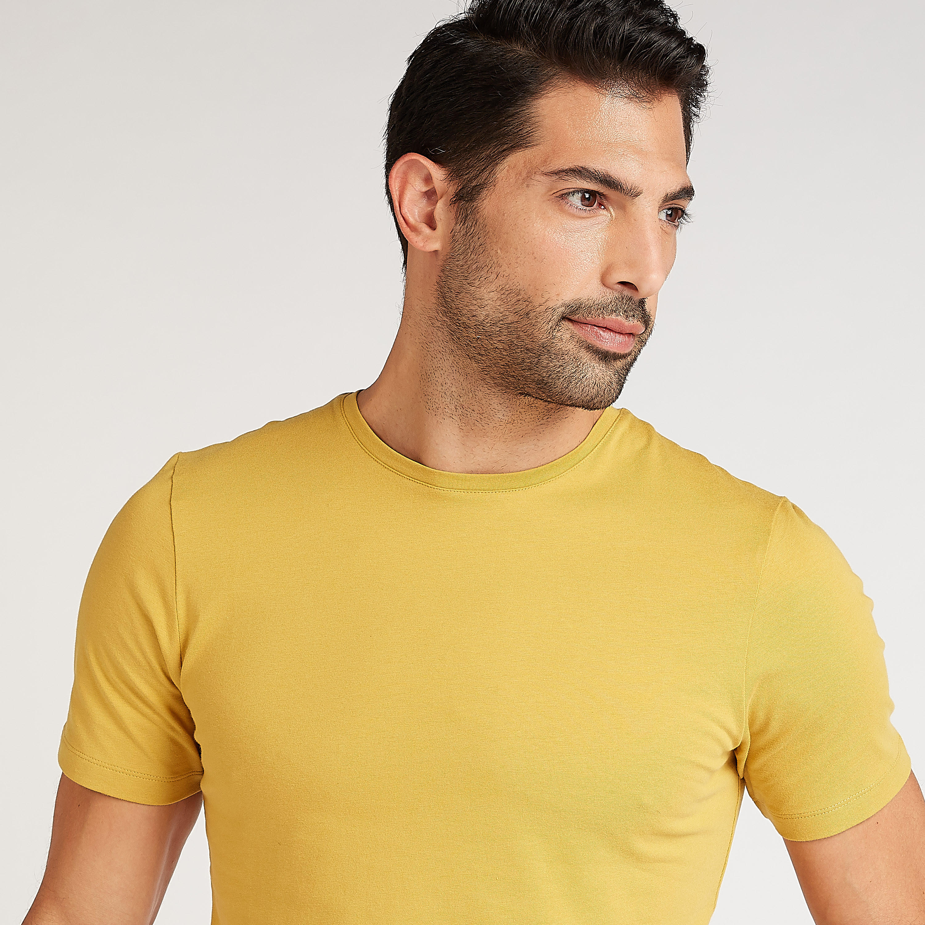 تيشيرت مستدام سادة بياقة ضيّقة وأكمام قصيرة-men-clothing-tshirtsandpolos-tshirts-image-5